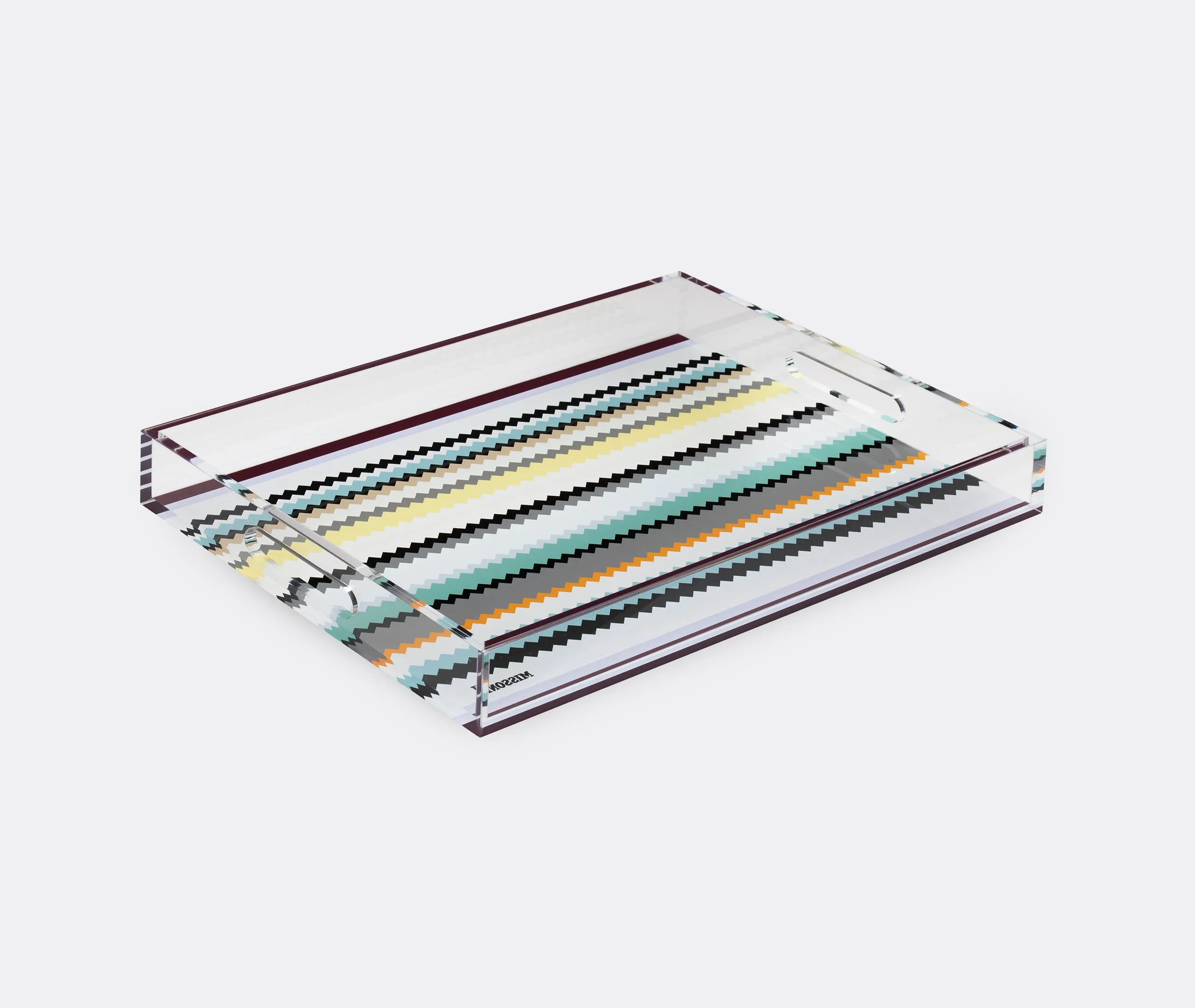 Serving Tray with Zigzag Pattern - Multicolor