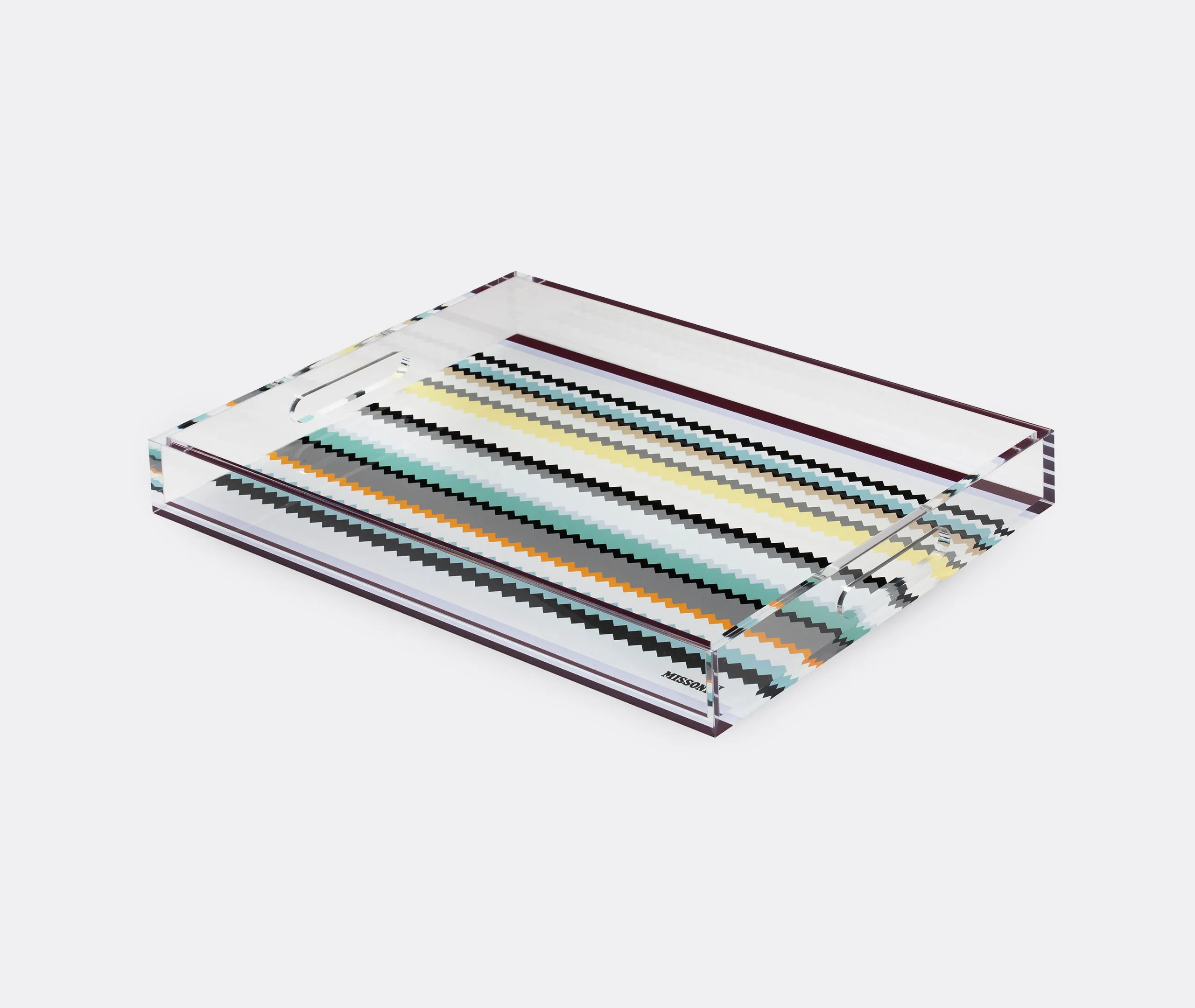 Serving Tray with Zigzag Pattern - Multicolor