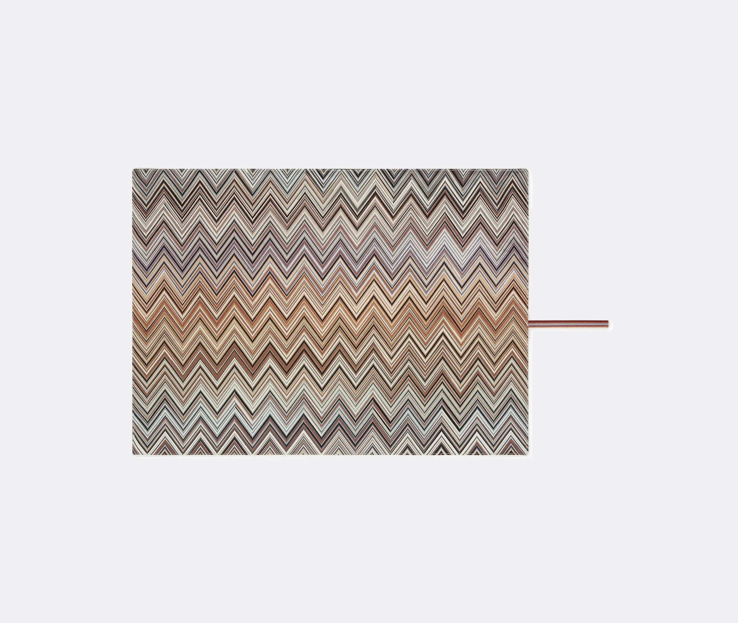 Set of 2 Placemats with Zigzag Print - Black, Cotton