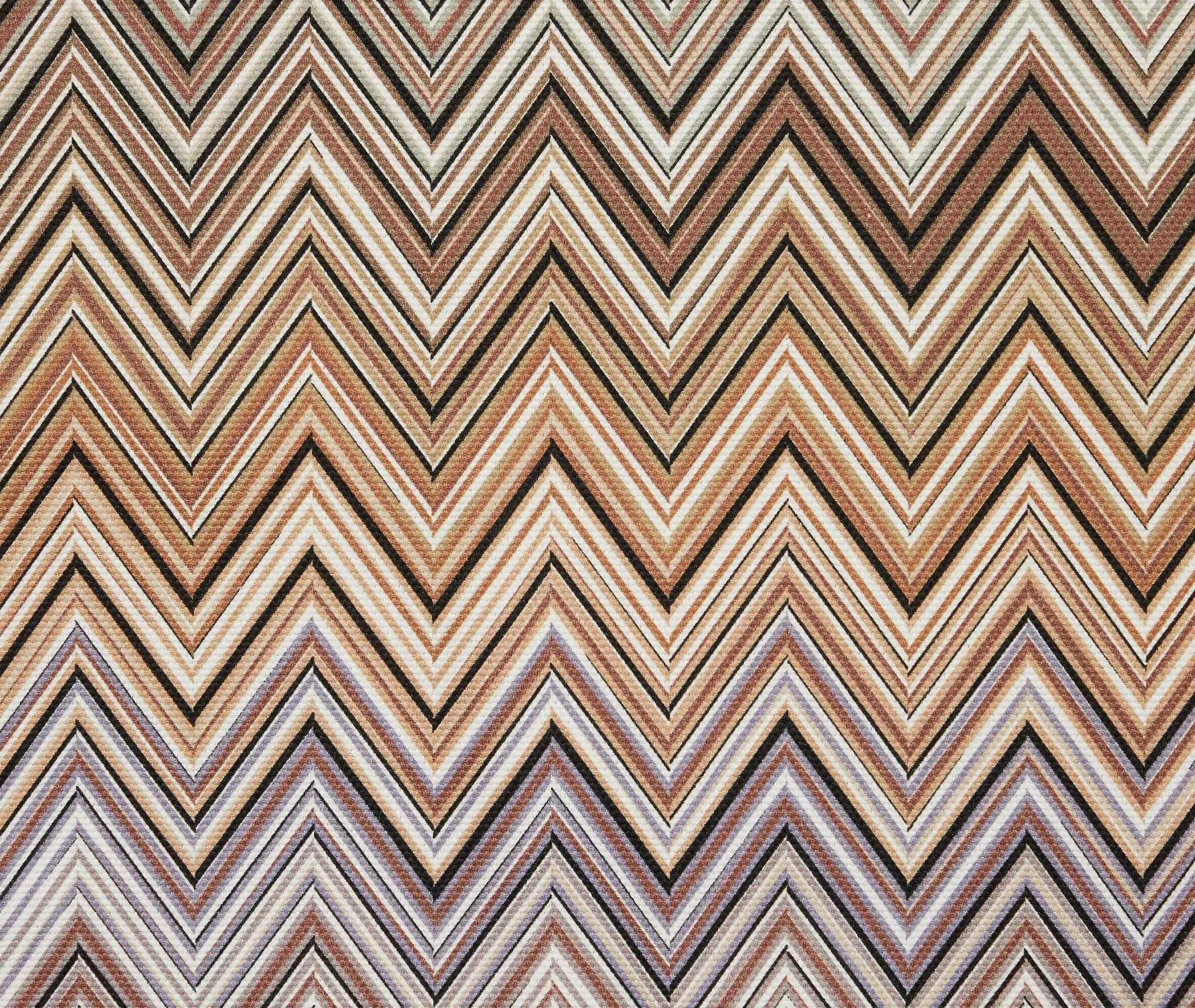 Set of 2 Placemats with Zigzag Print - Black, Cotton