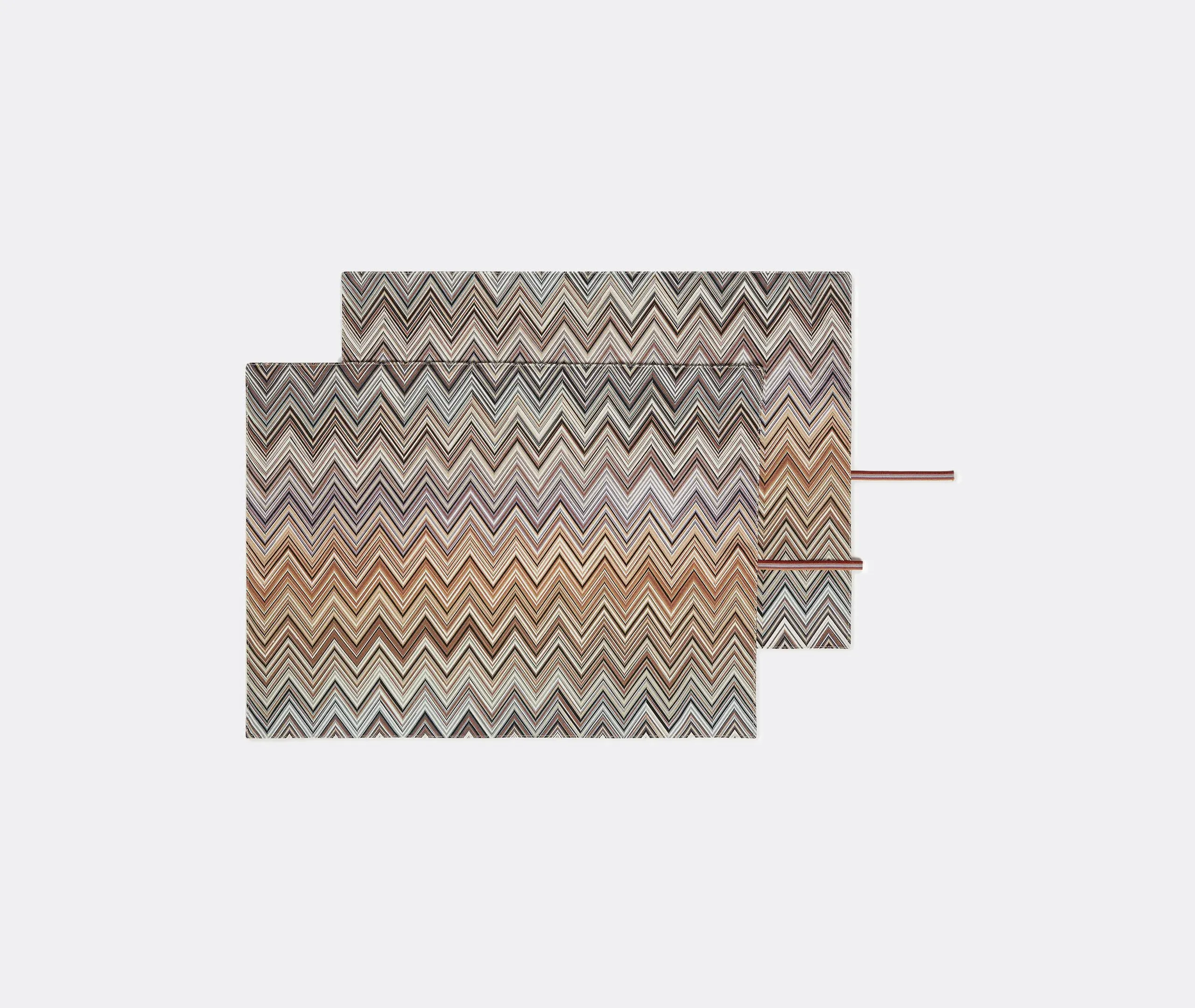 Set of 2 Placemats with Zigzag Print - Black, Cotton image