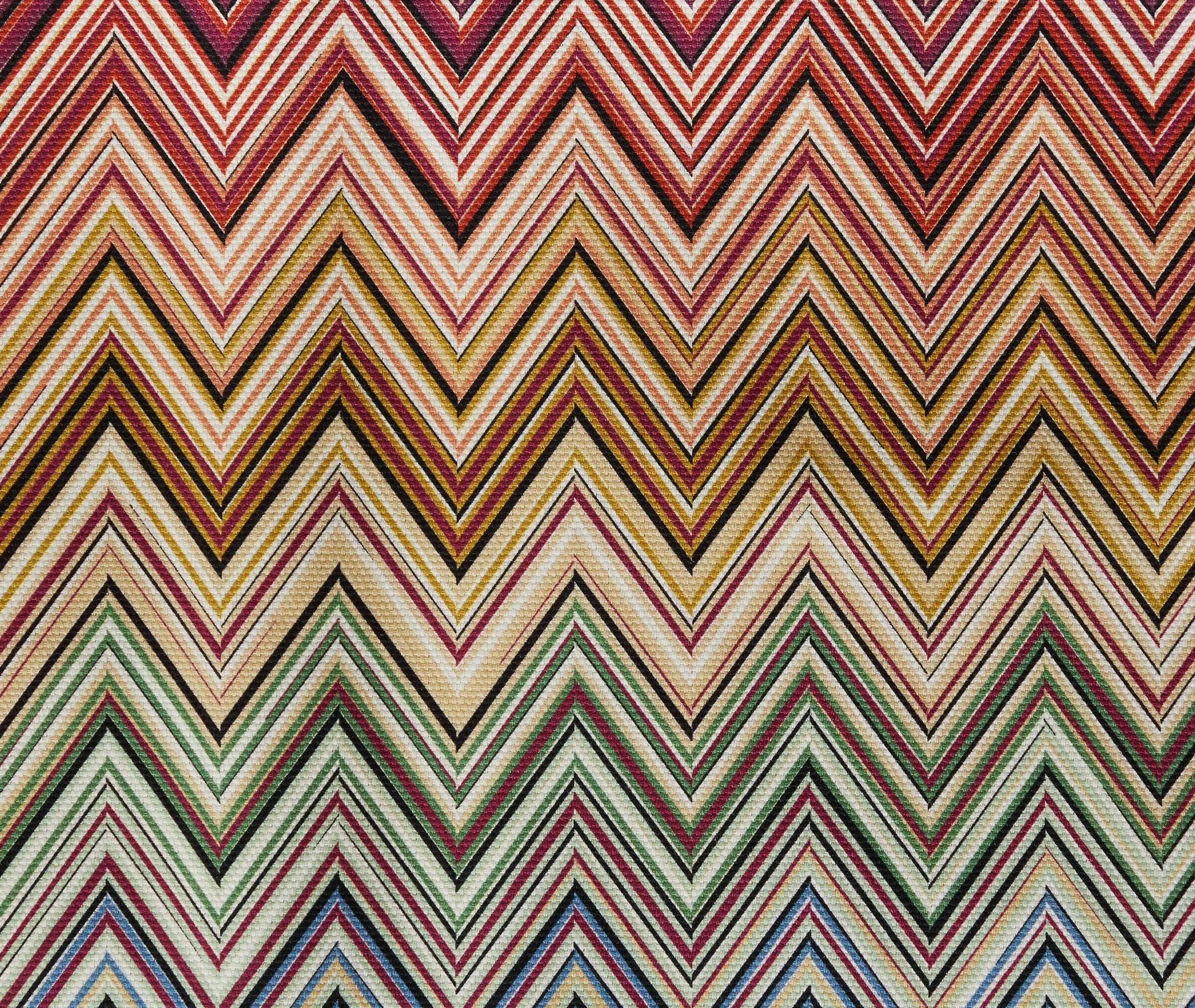 Set of 2 Placemats with Zigzag Print - Red, Cotton