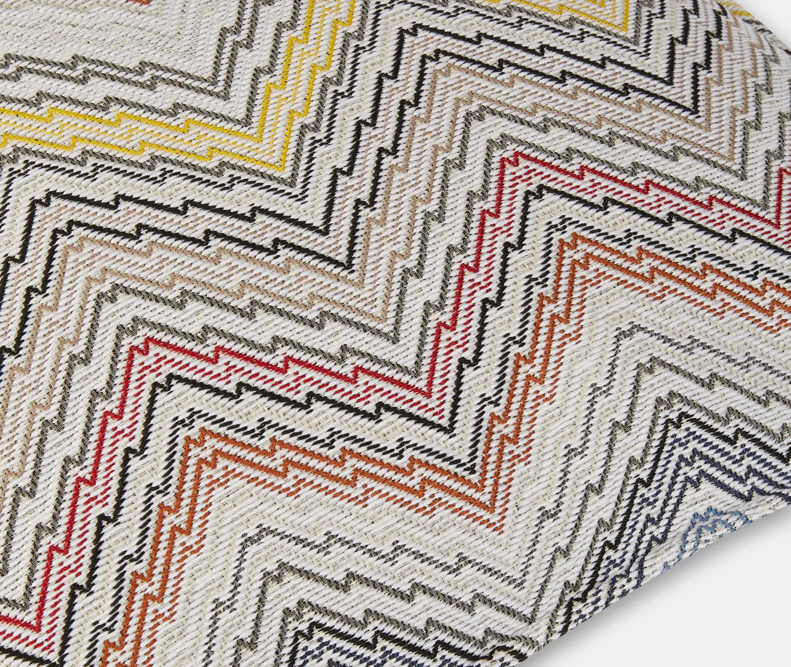 Small Cushion with 3D Zigzag - Beige Multicolor