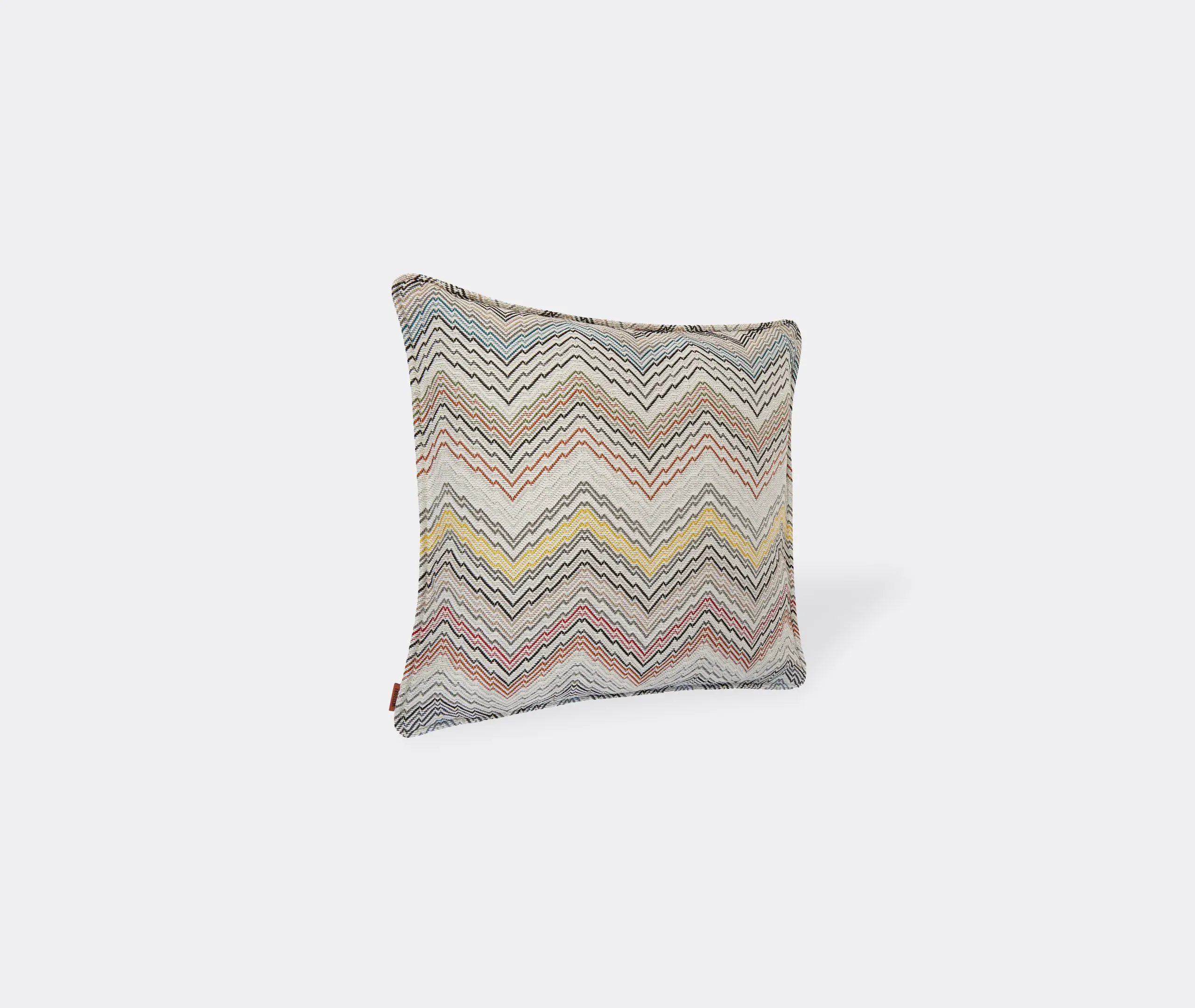 Small Cushion with 3D Zigzag - Beige Multicolor