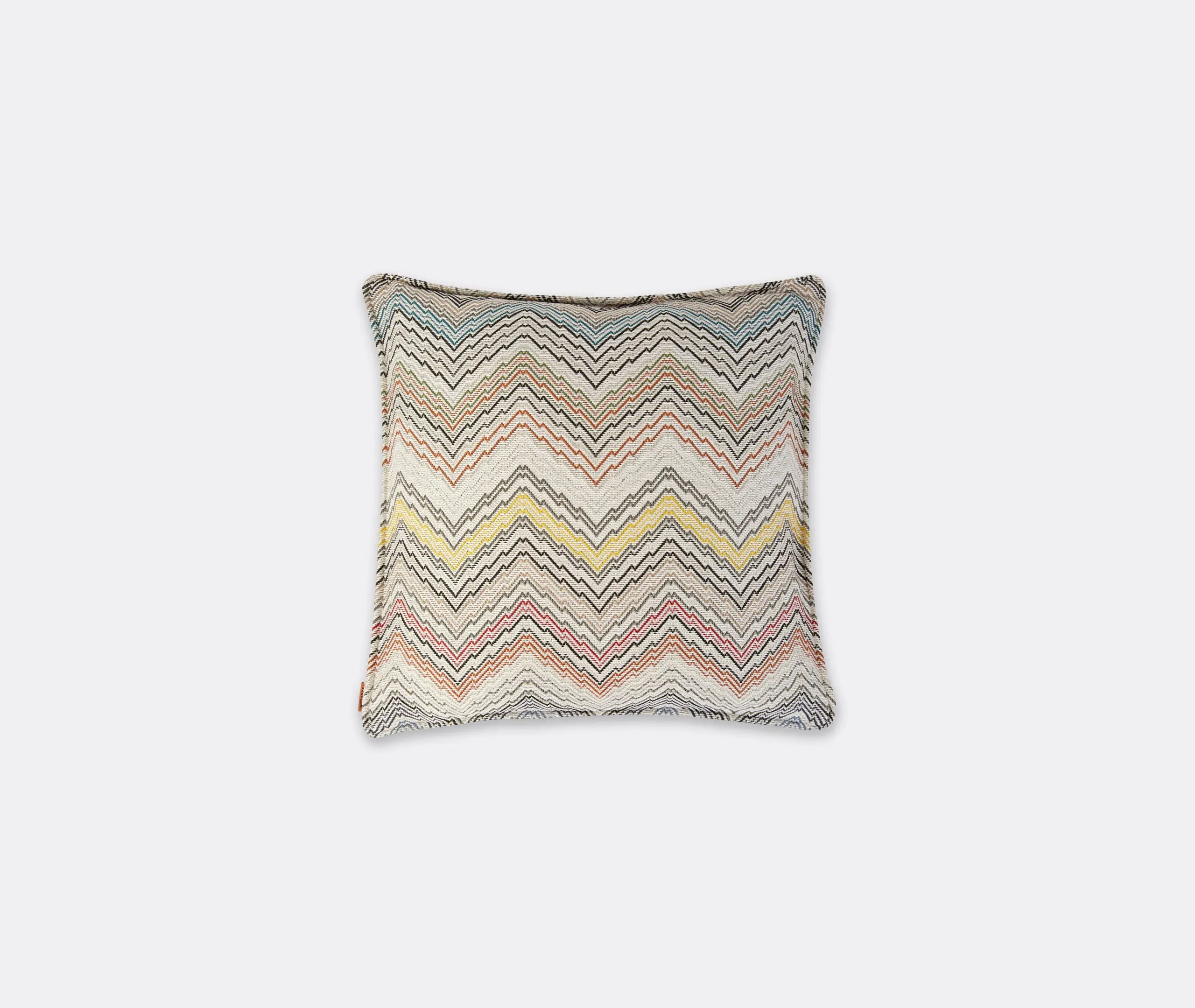 Small Cushion with 3D Zigzag - Beige Multicolor