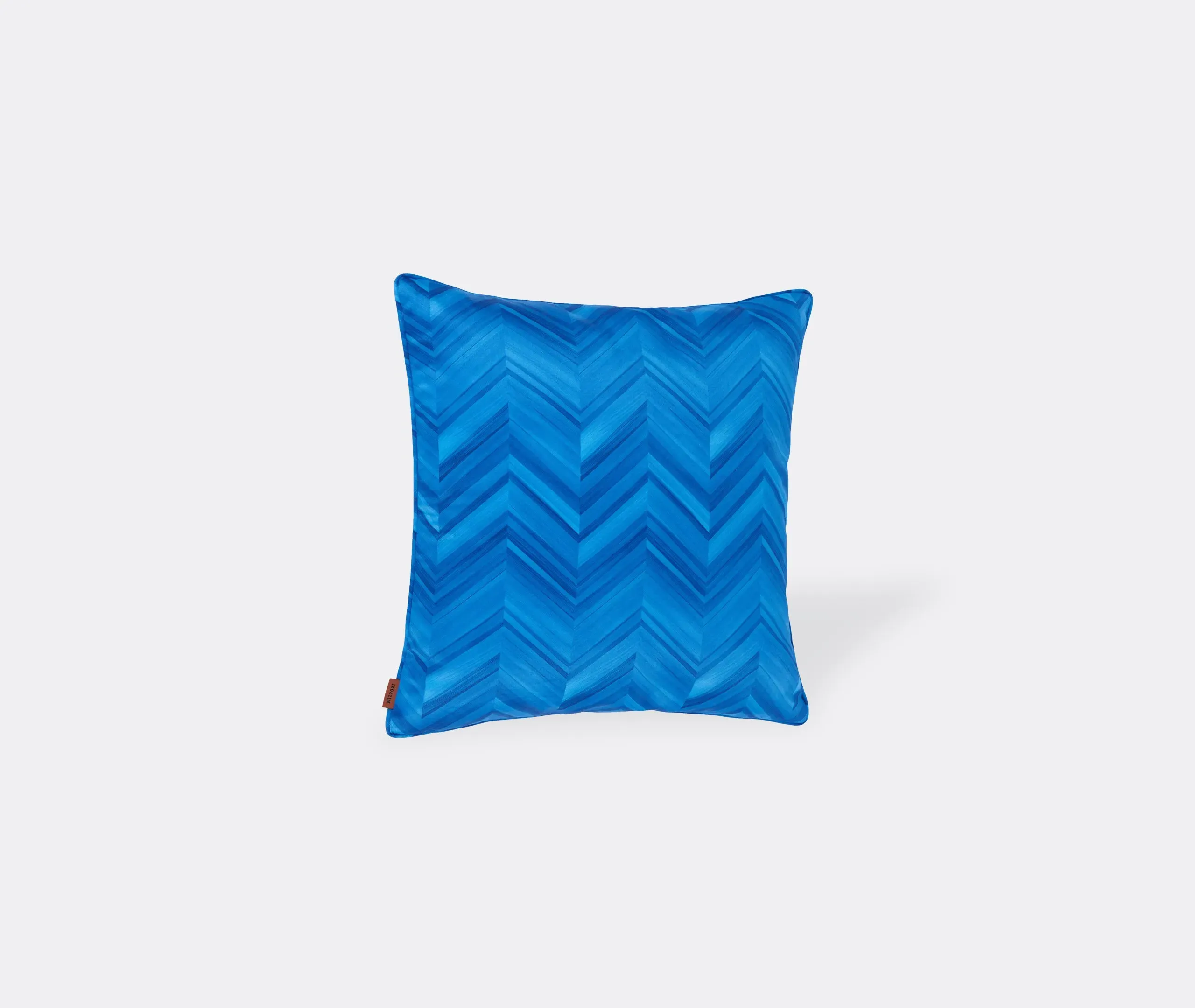 Small Cushion with Chevron Design - Blue, Cotton