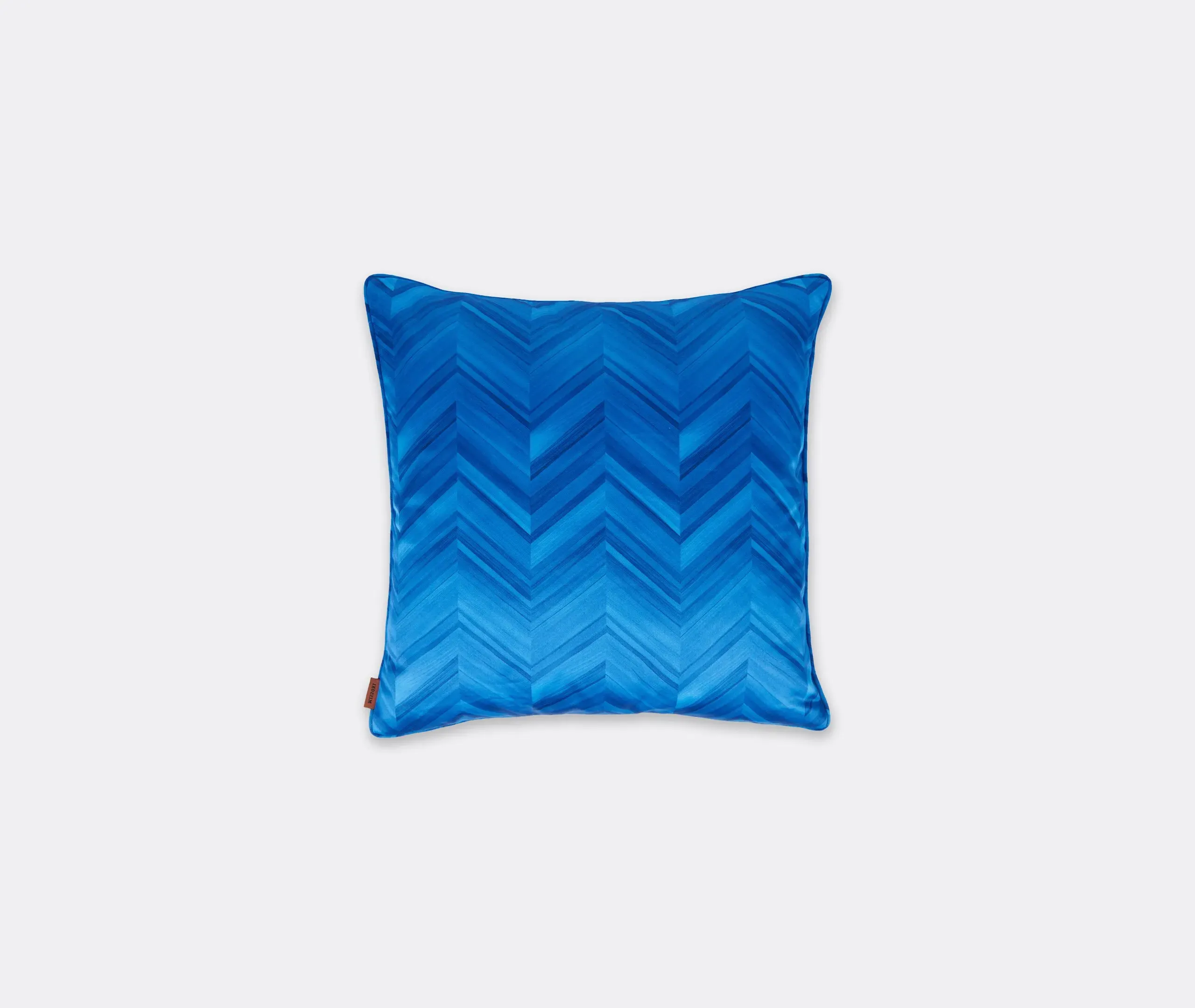 Small Cushion with Chevron Design - Blue, Cotton image