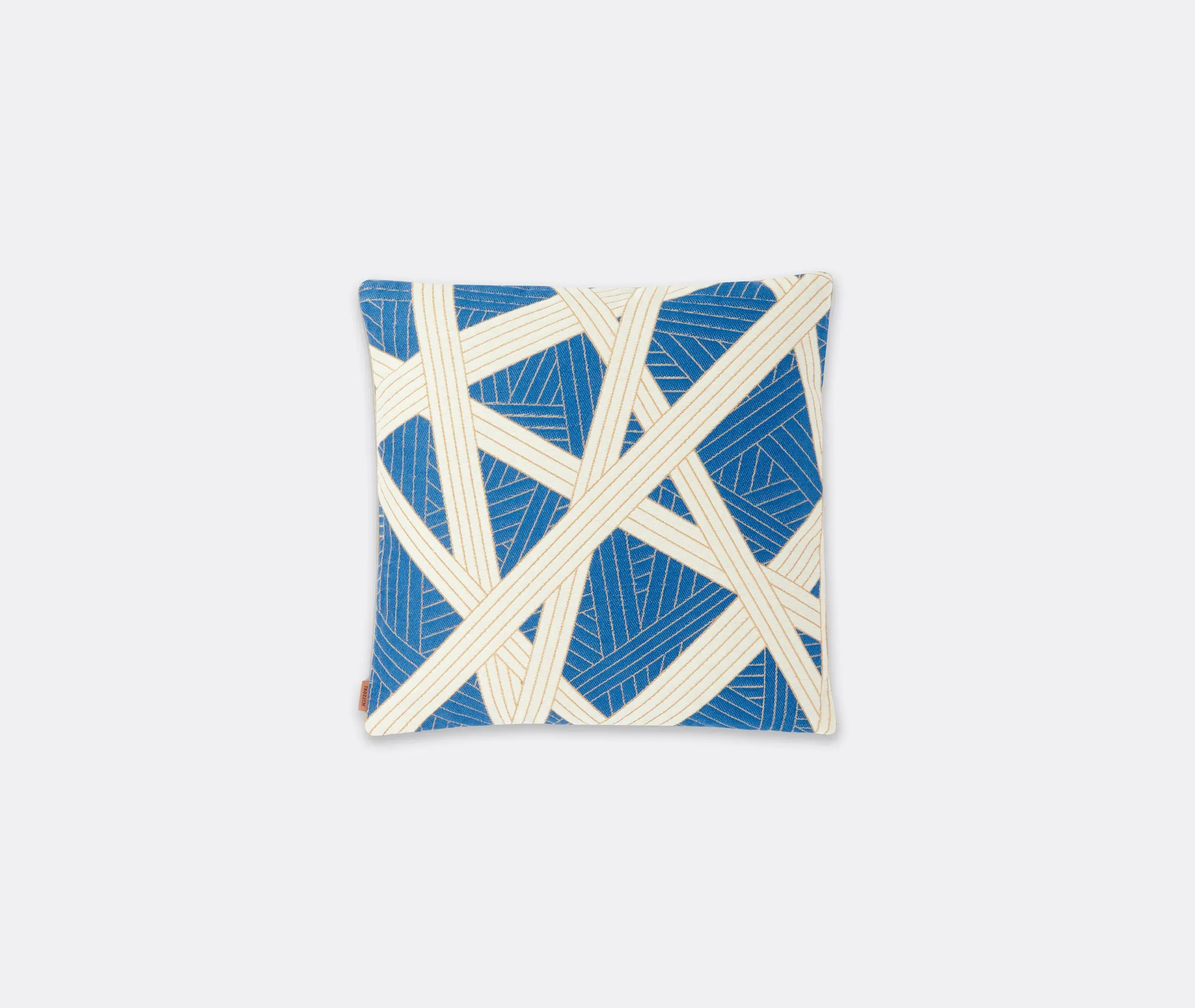Small Cushion with Linear Pattern - Blue
