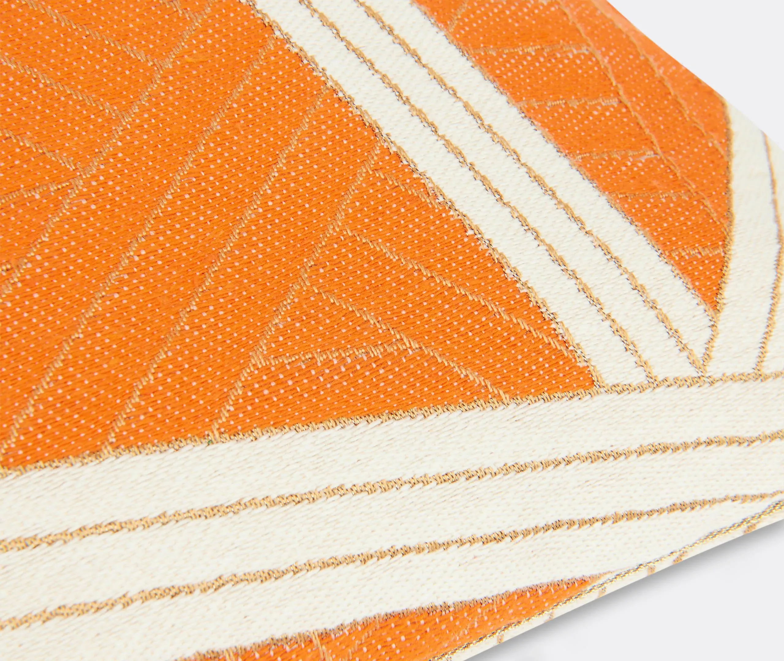 Small Cushion with Linear Pattern - Orange