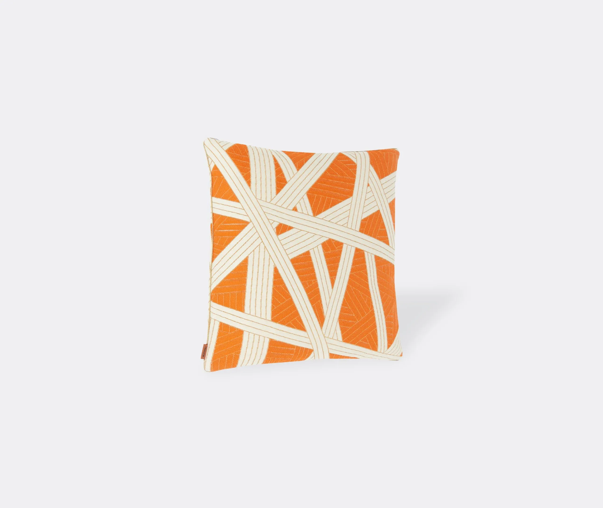 Small Cushion with Linear Pattern - Orange