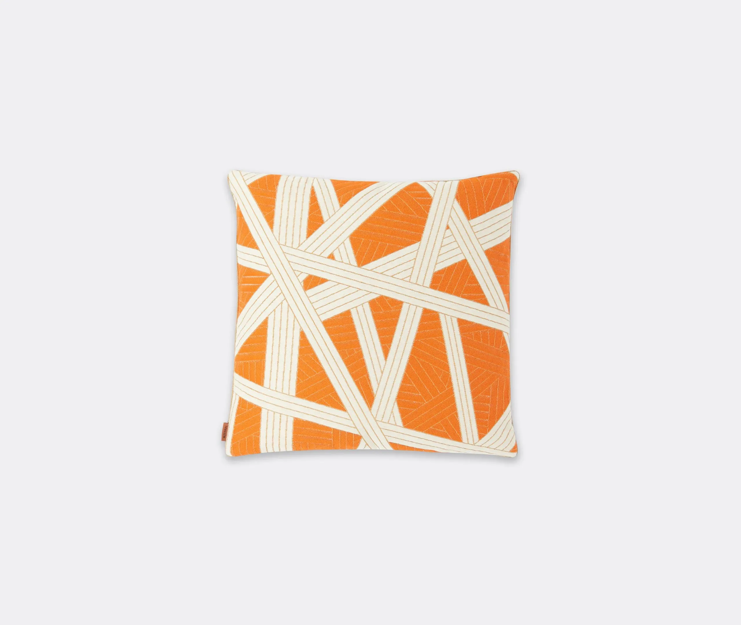 Small Cushion with Linear Pattern - Orange