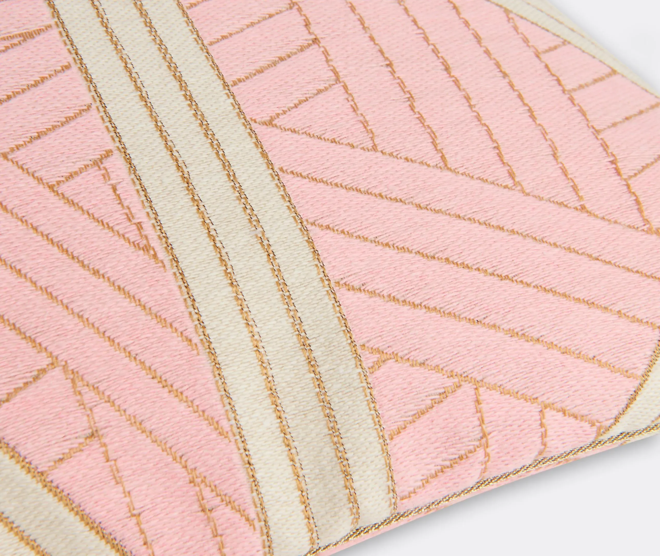 Small Cushion with Linear Pattern - Pink