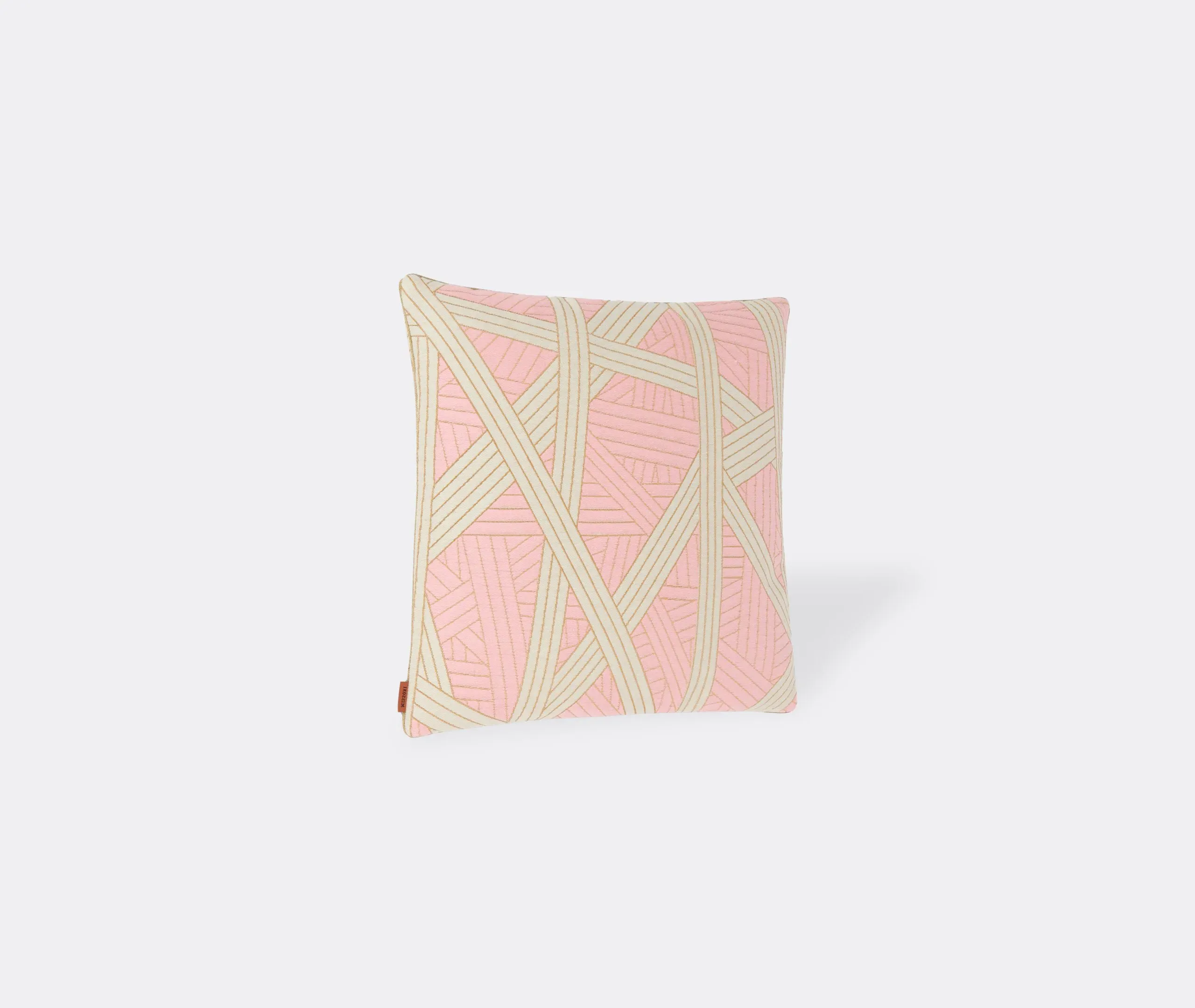 Small Cushion with Linear Pattern - Pink