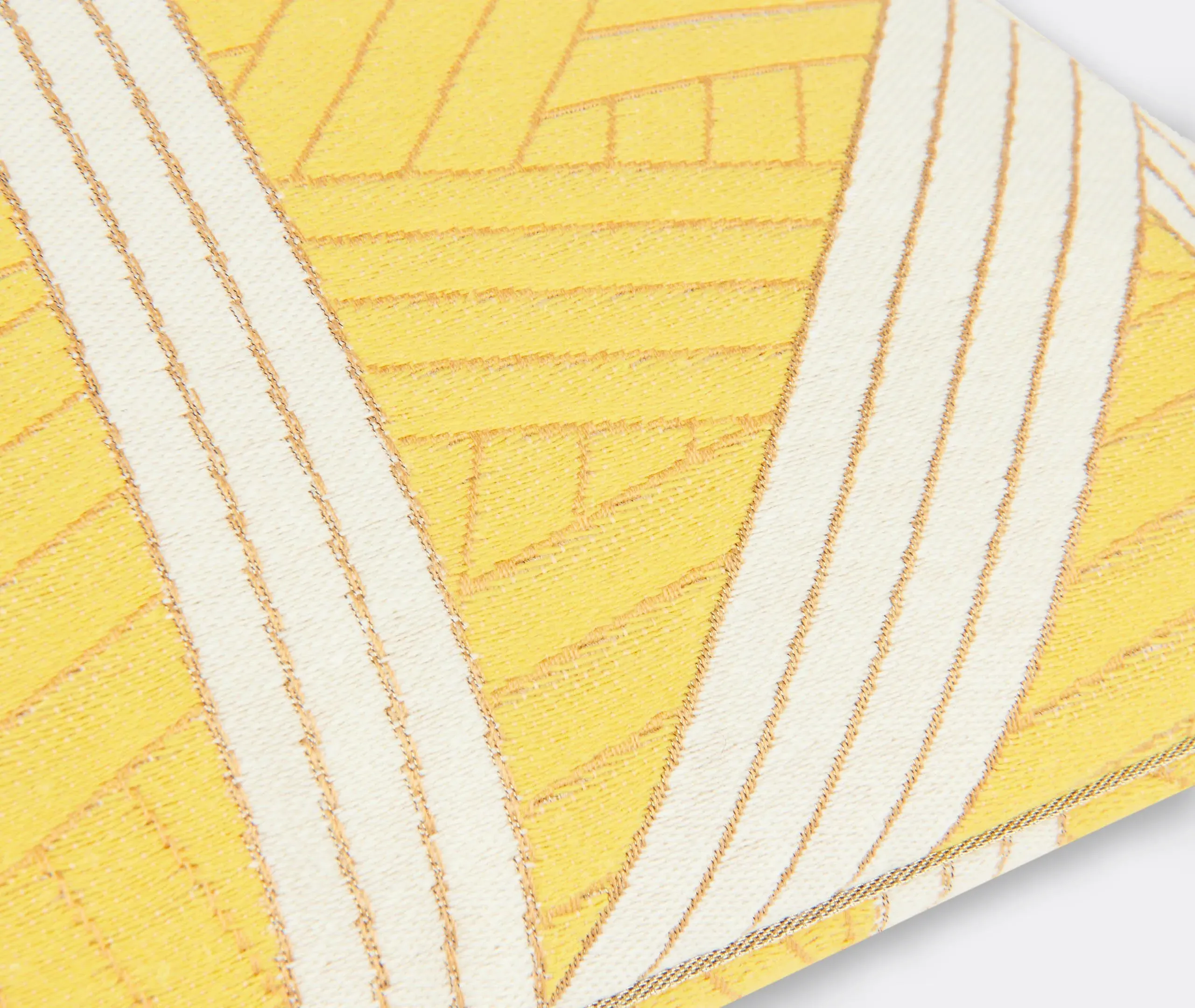 Small Cushion with Linear Pattern - Yellow