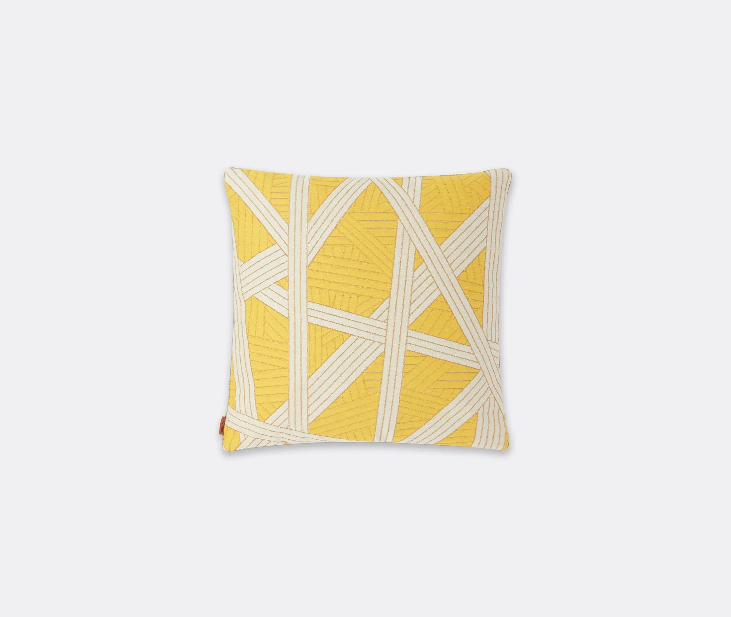 Small Cushion with Linear Pattern - Yellow