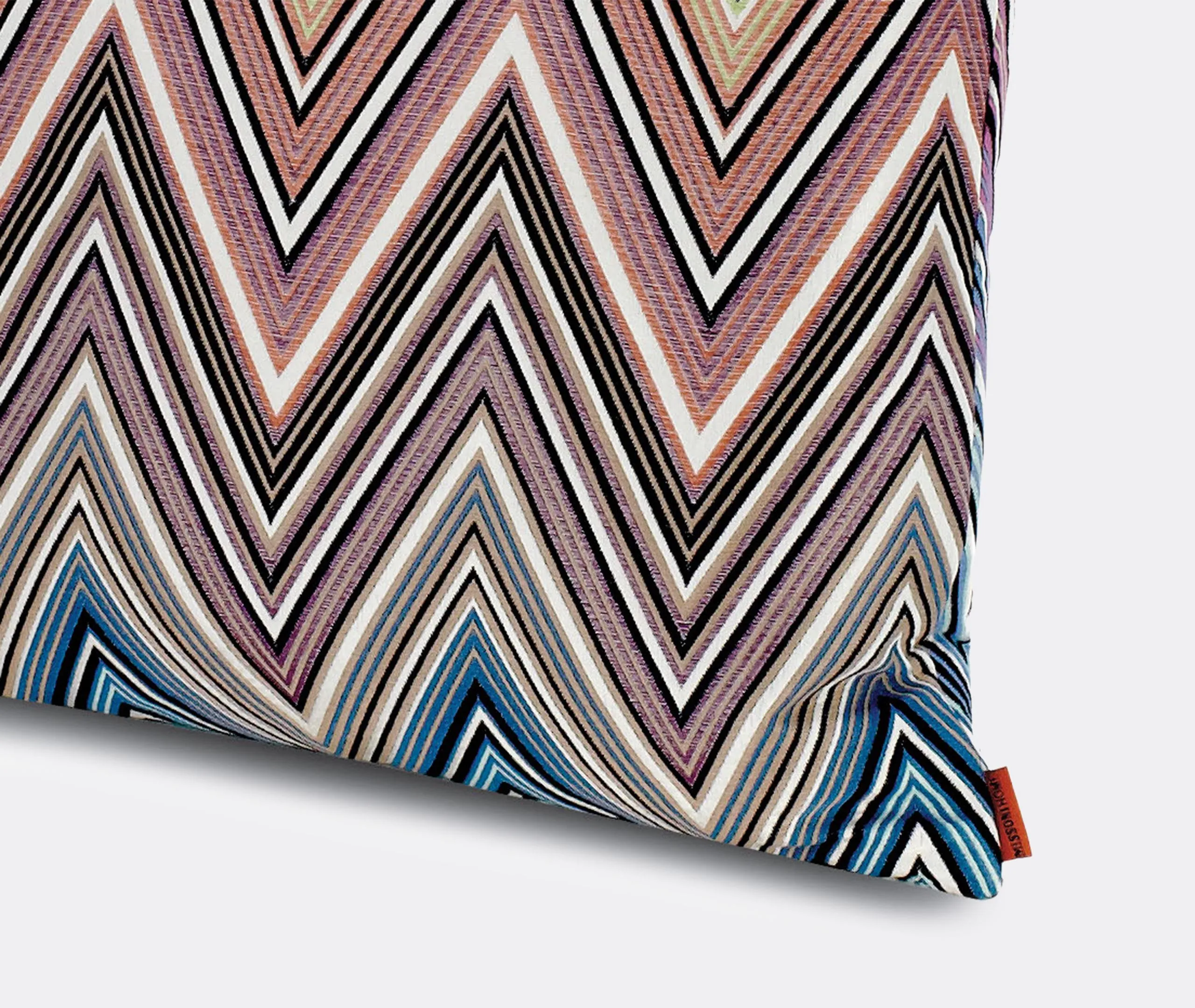 Small Cushion with Zigzag Print - Blue