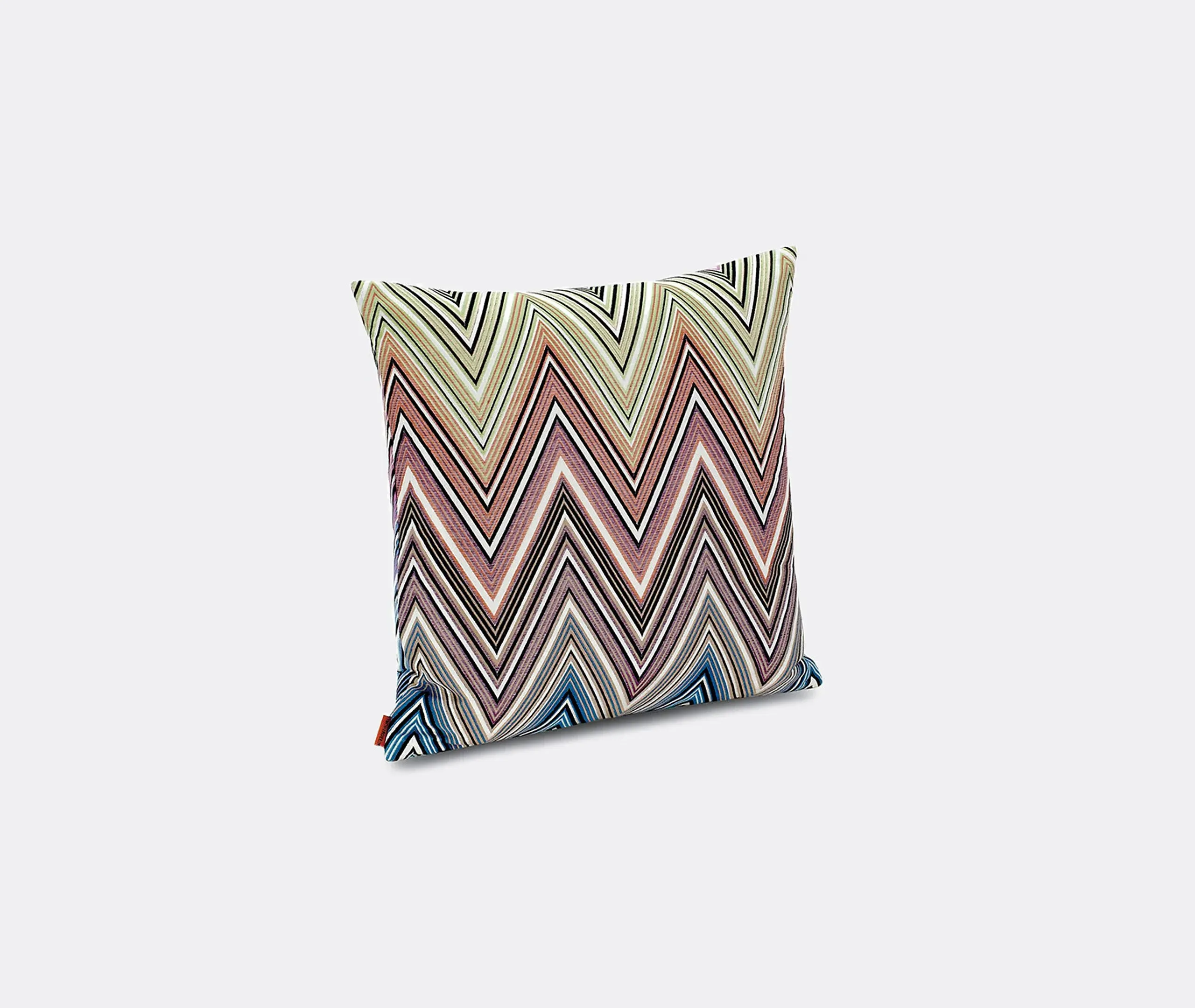 Small Cushion with Zigzag Print - Blue
