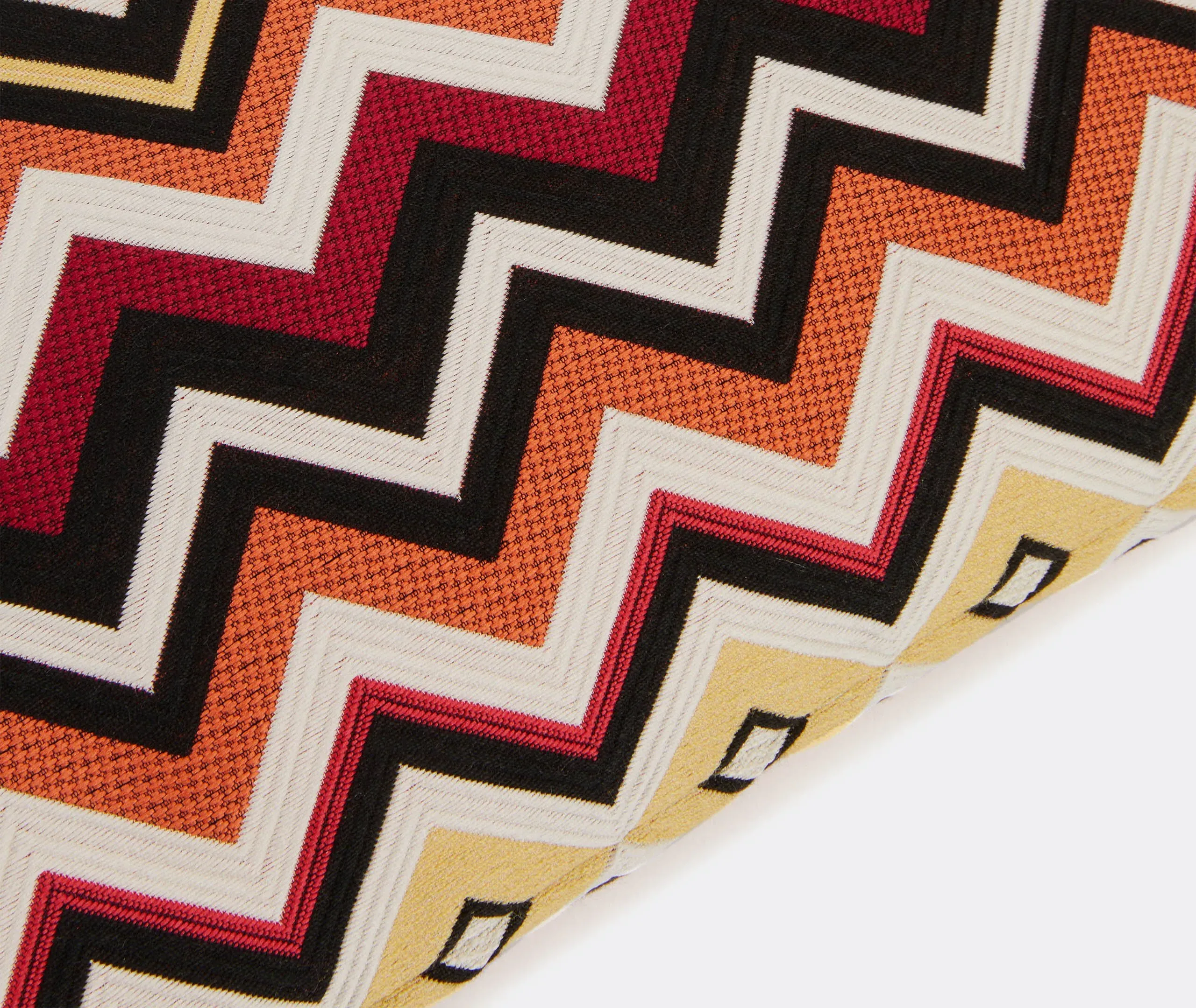 Small Cushion with Zigzag Print - Multicolour