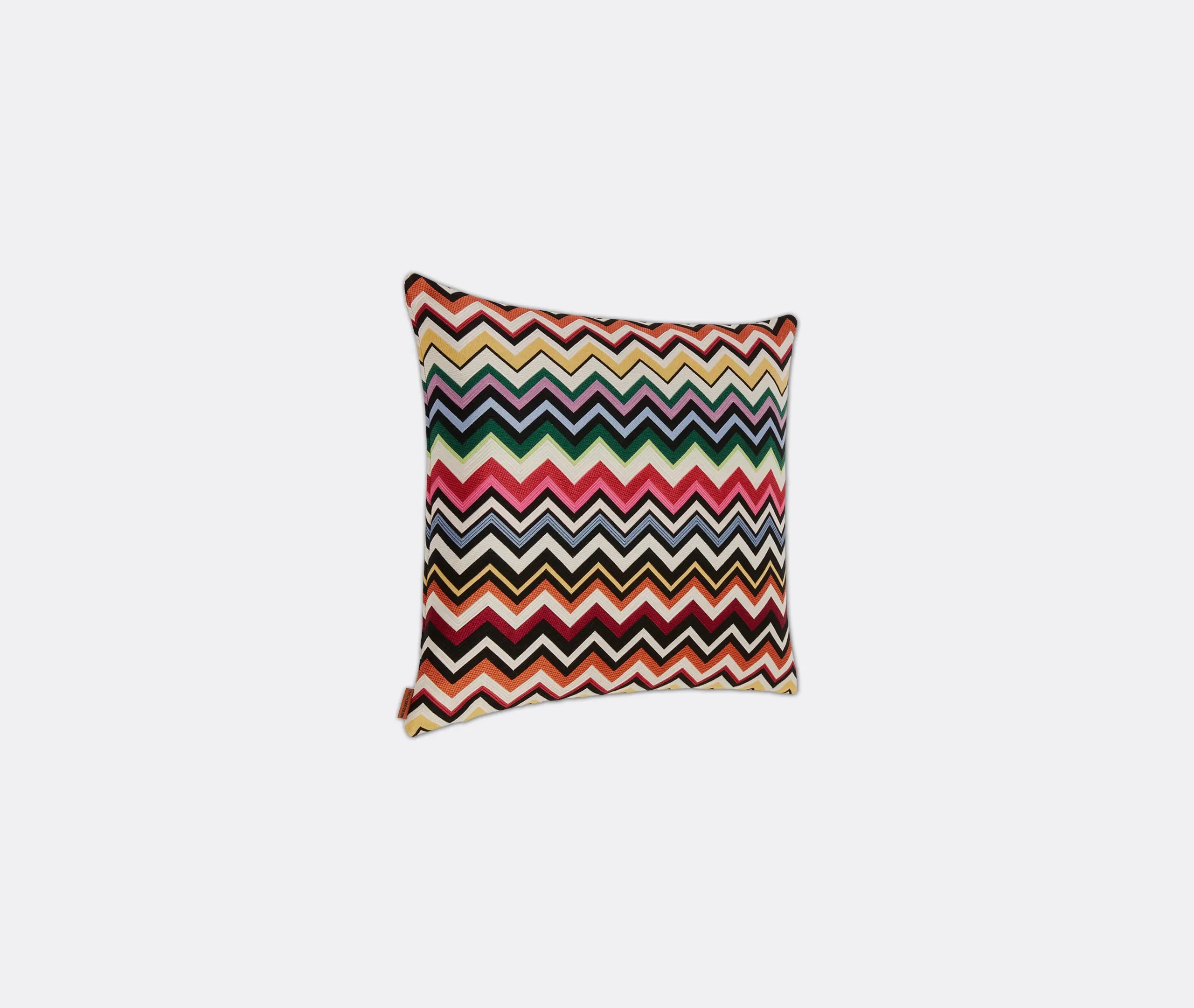 Small Cushion with Zigzag Print - Multicolour