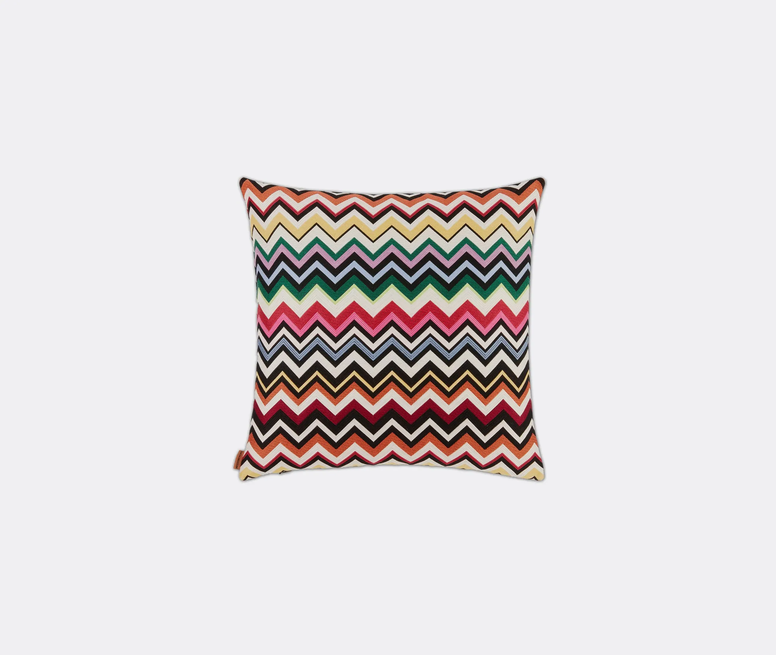 Small Cushion with Zigzag Print - Multicolour