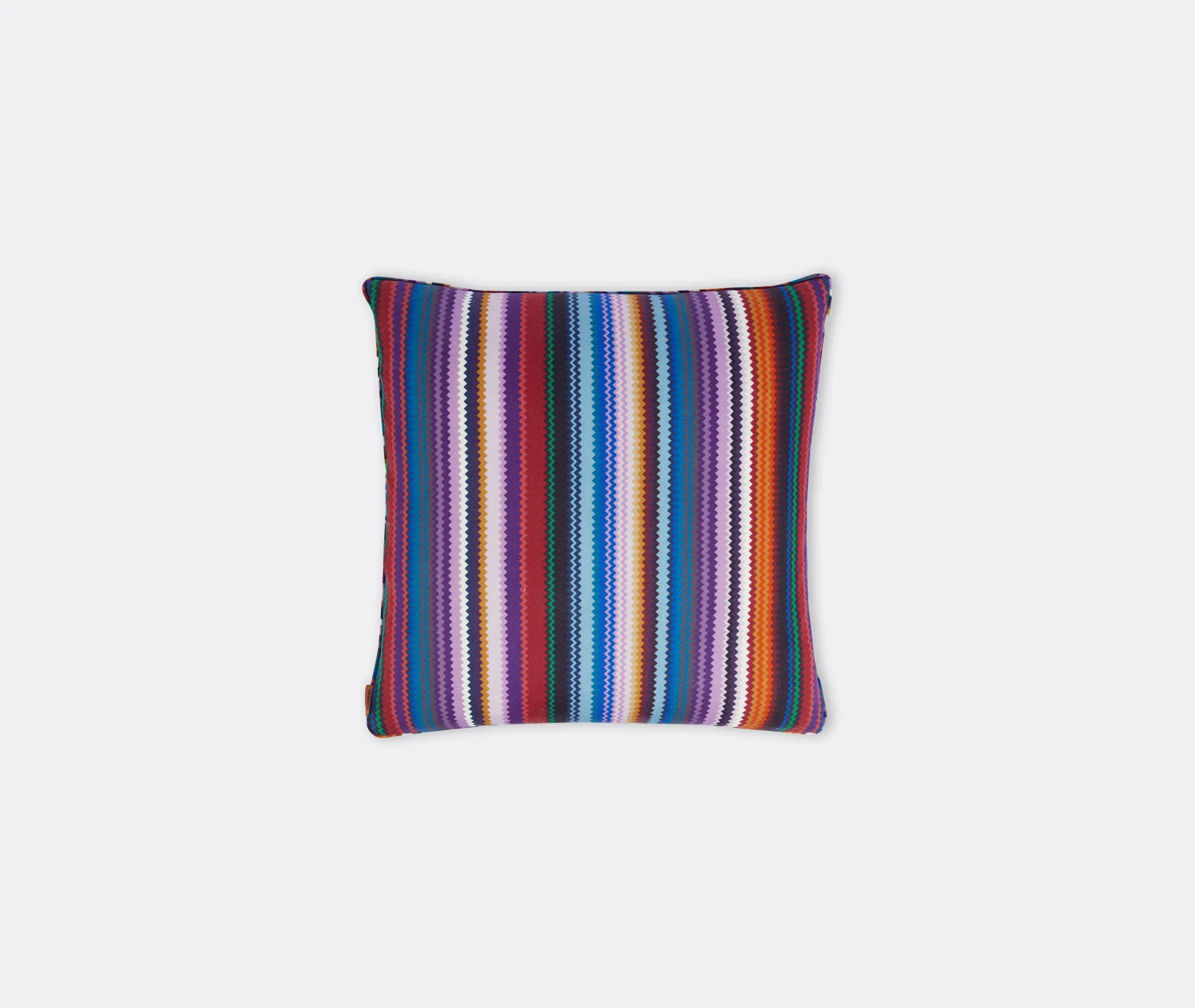 Square Cushion with Piping - Blue, Wool Satin image