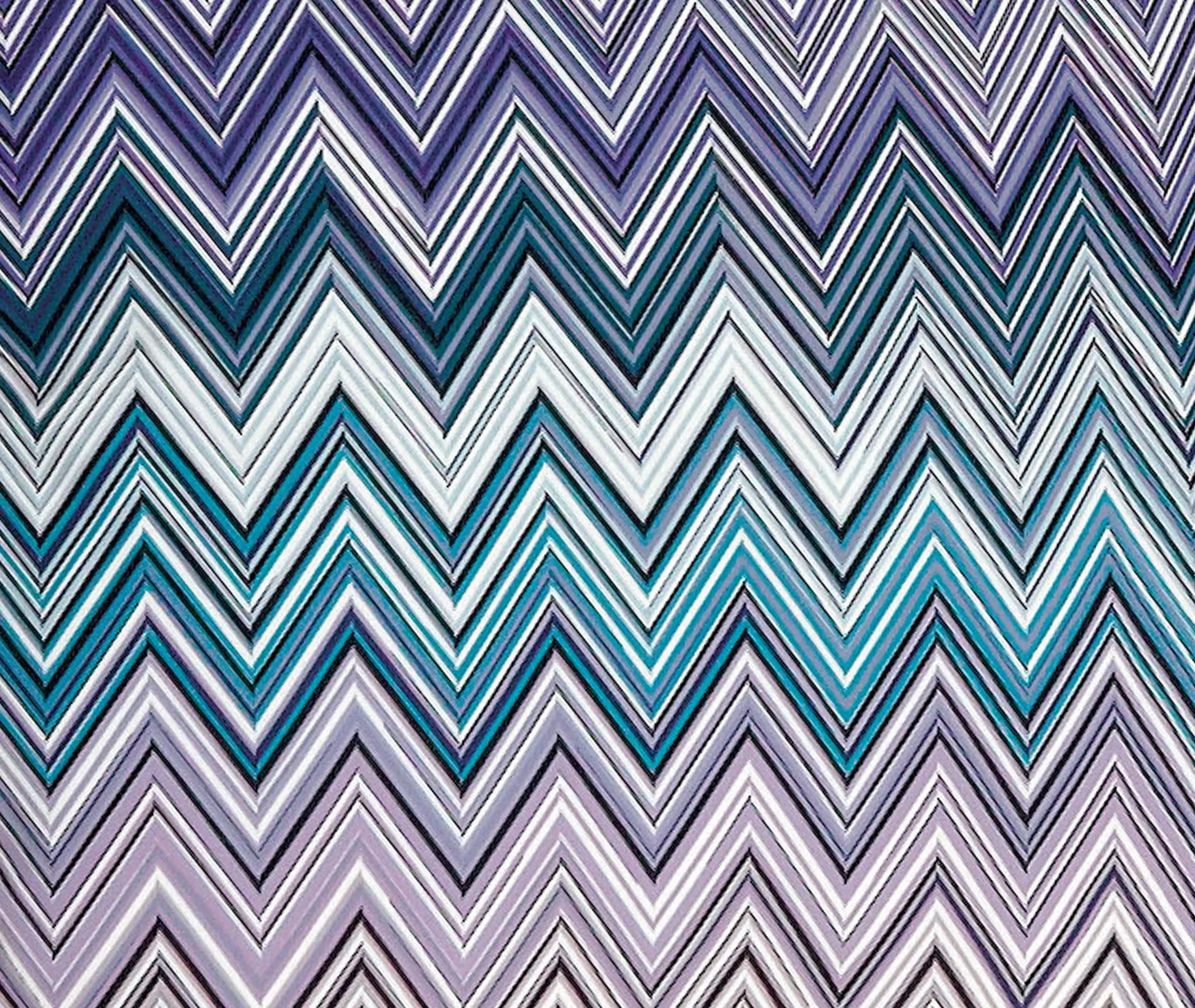 Square Cushion with Zigzag Print - Blue