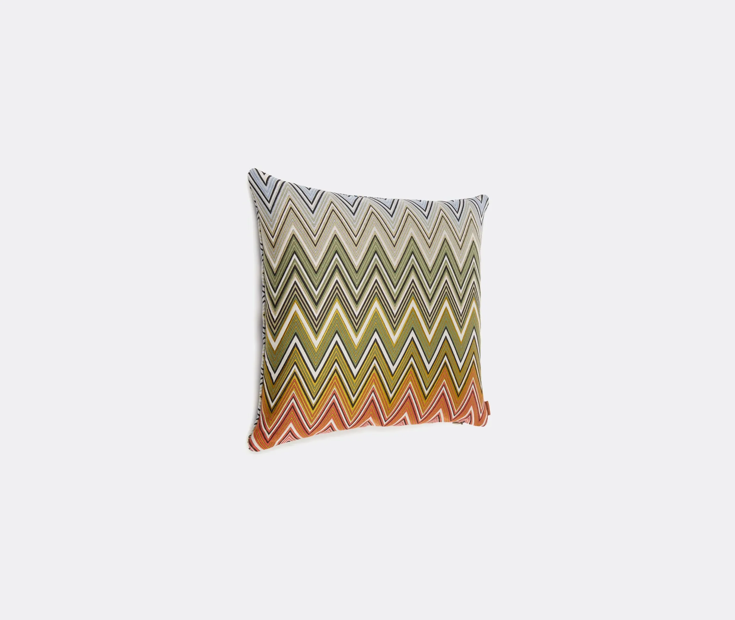 Square Cushion with Zigzag Print - Pink, Polyester