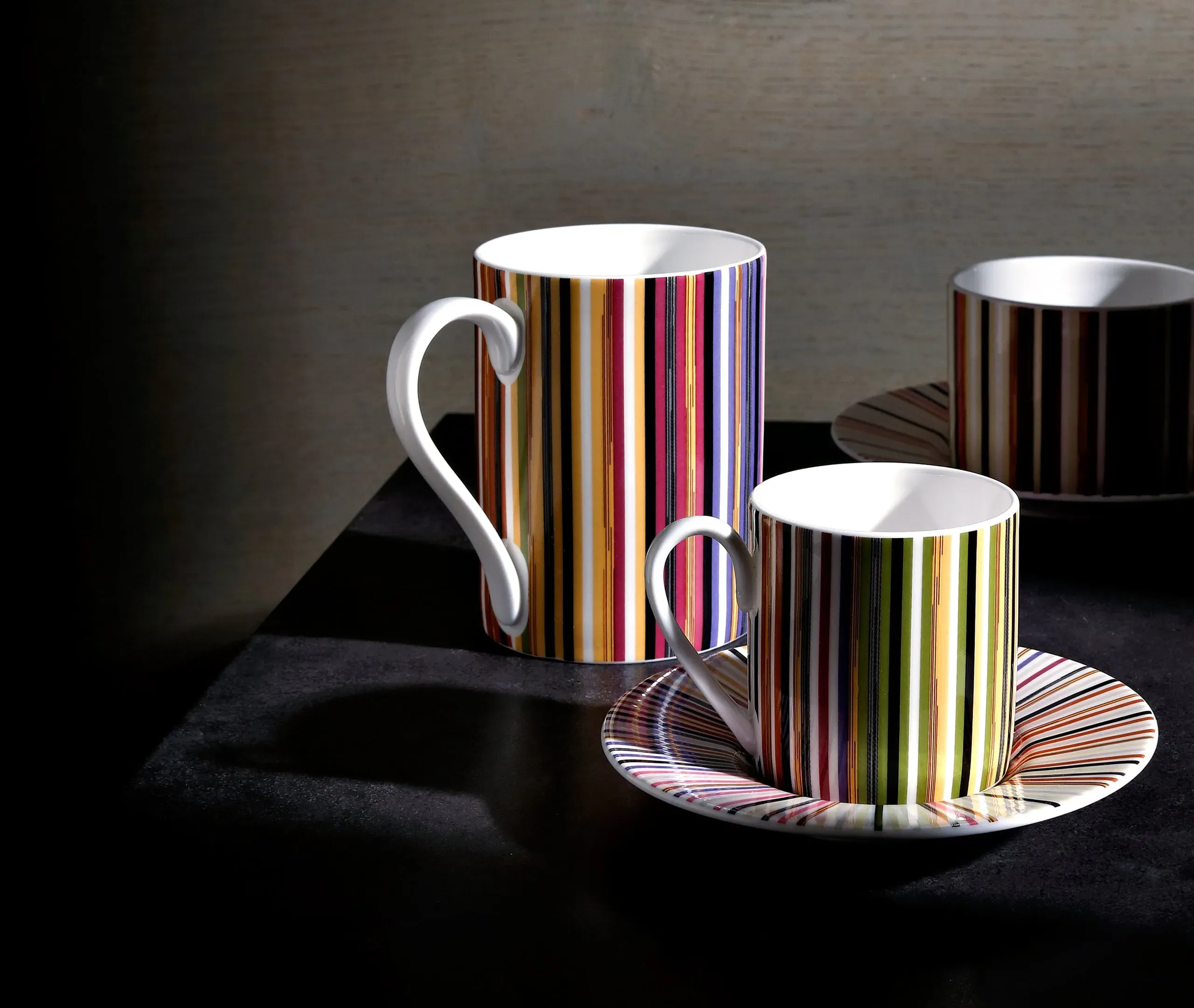 Striped Mug - Multicolour, Bone China
