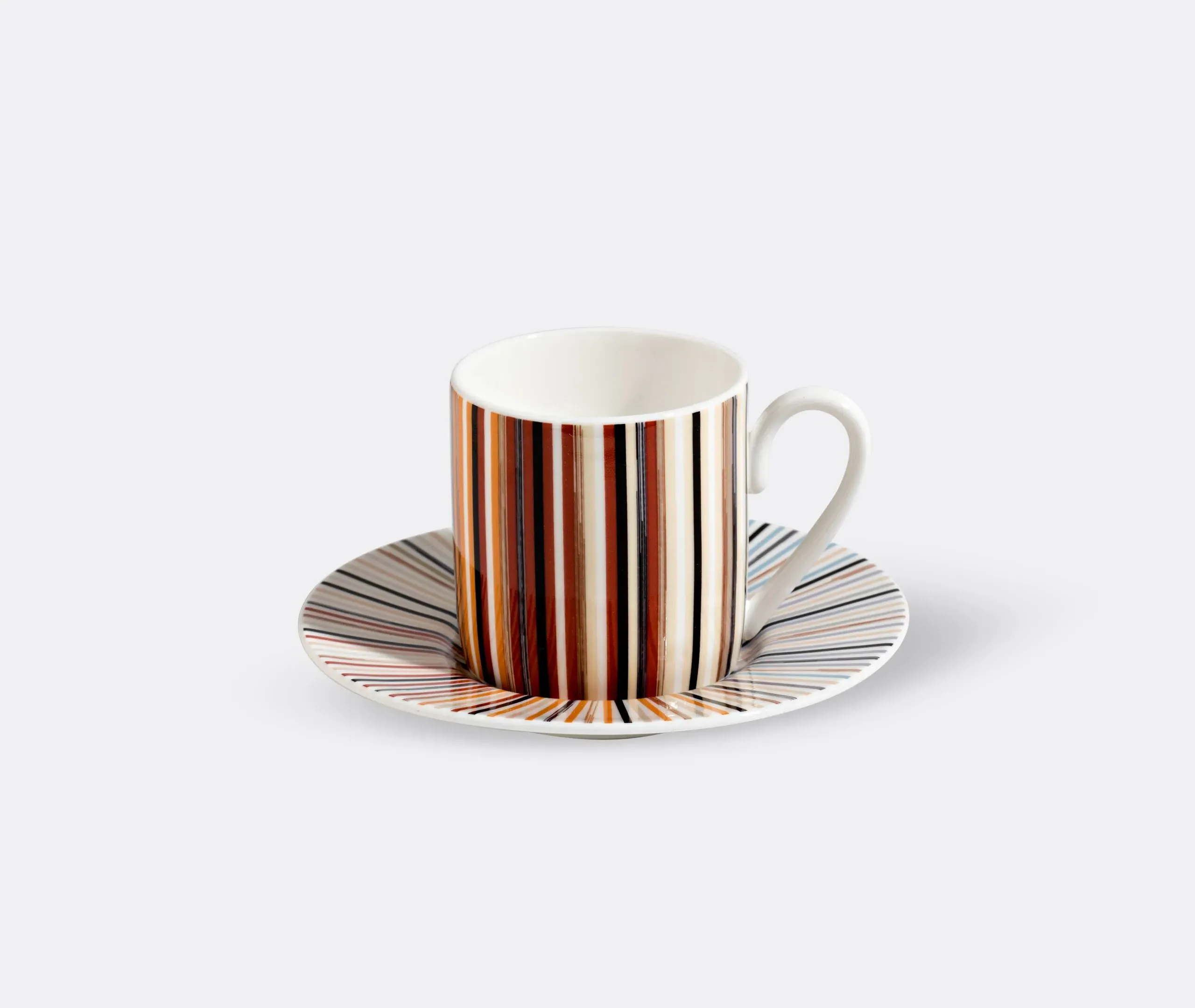 Stripes Jenkins Coffee Cup Set of Two - Multicolour, Bone China