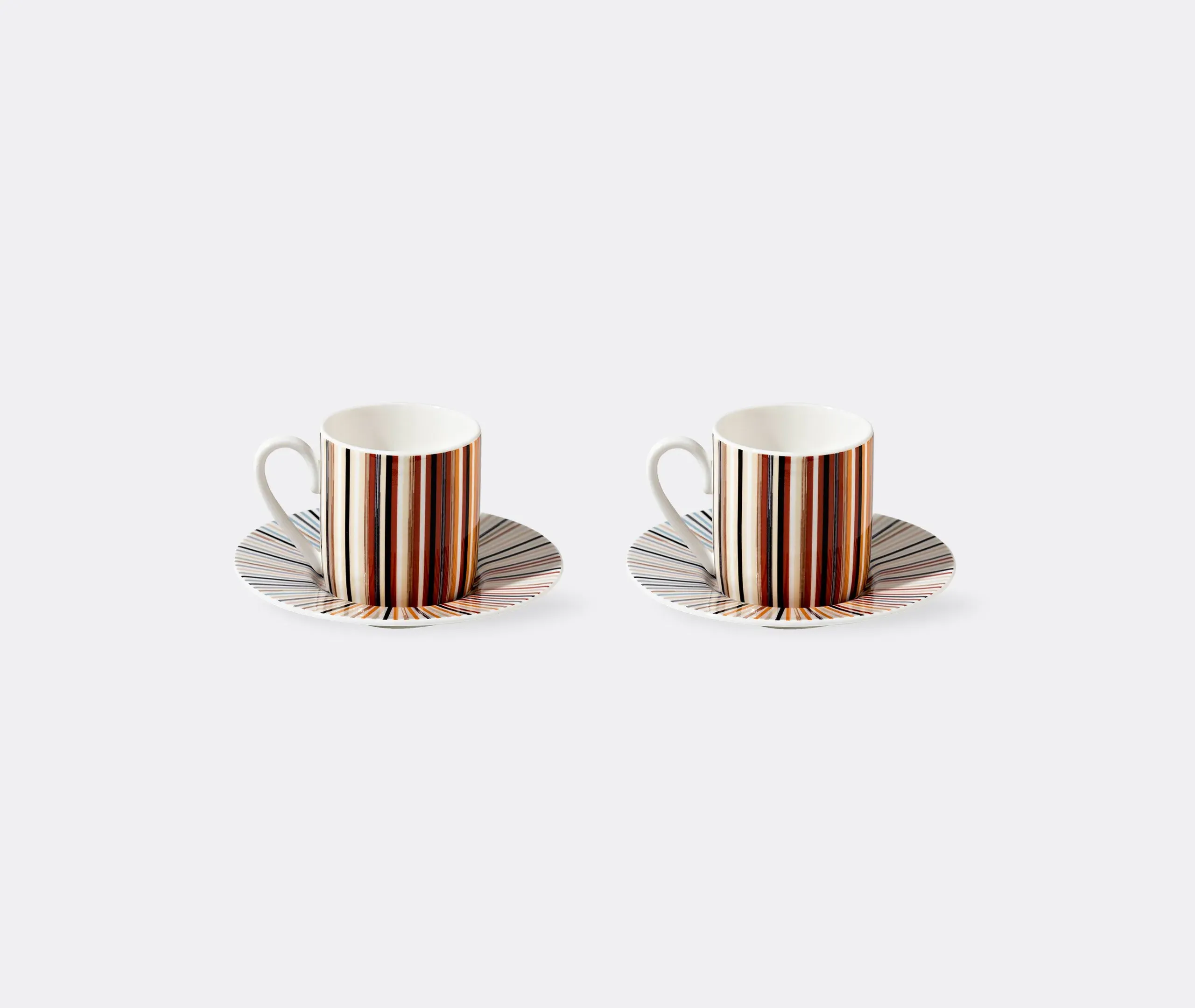 Stripes Jenkins Coffee Cup Set of Two - Multicolour, Bone China