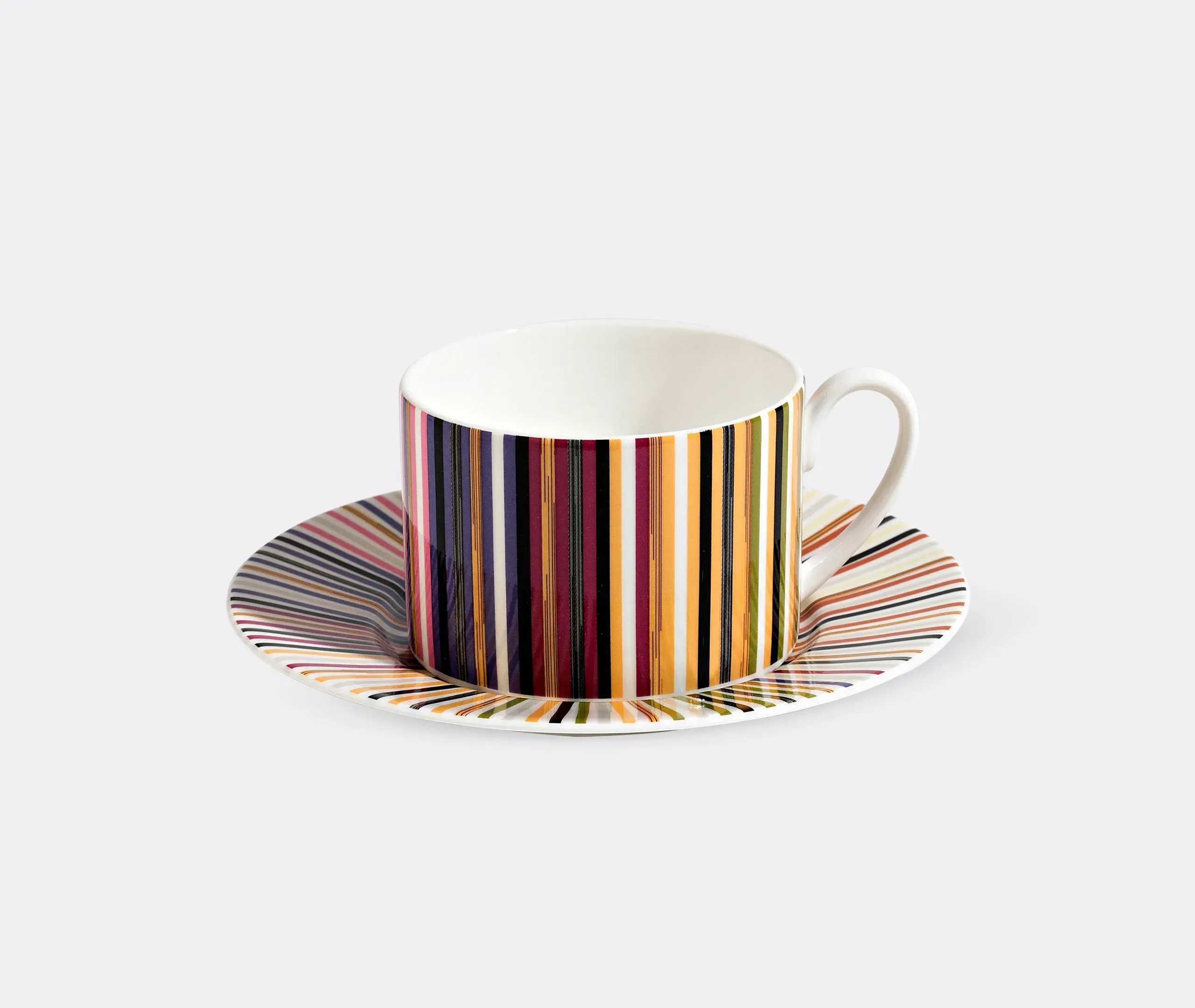 Stripes Jenkins Teacup and Saucer Set of Two - Multicolour