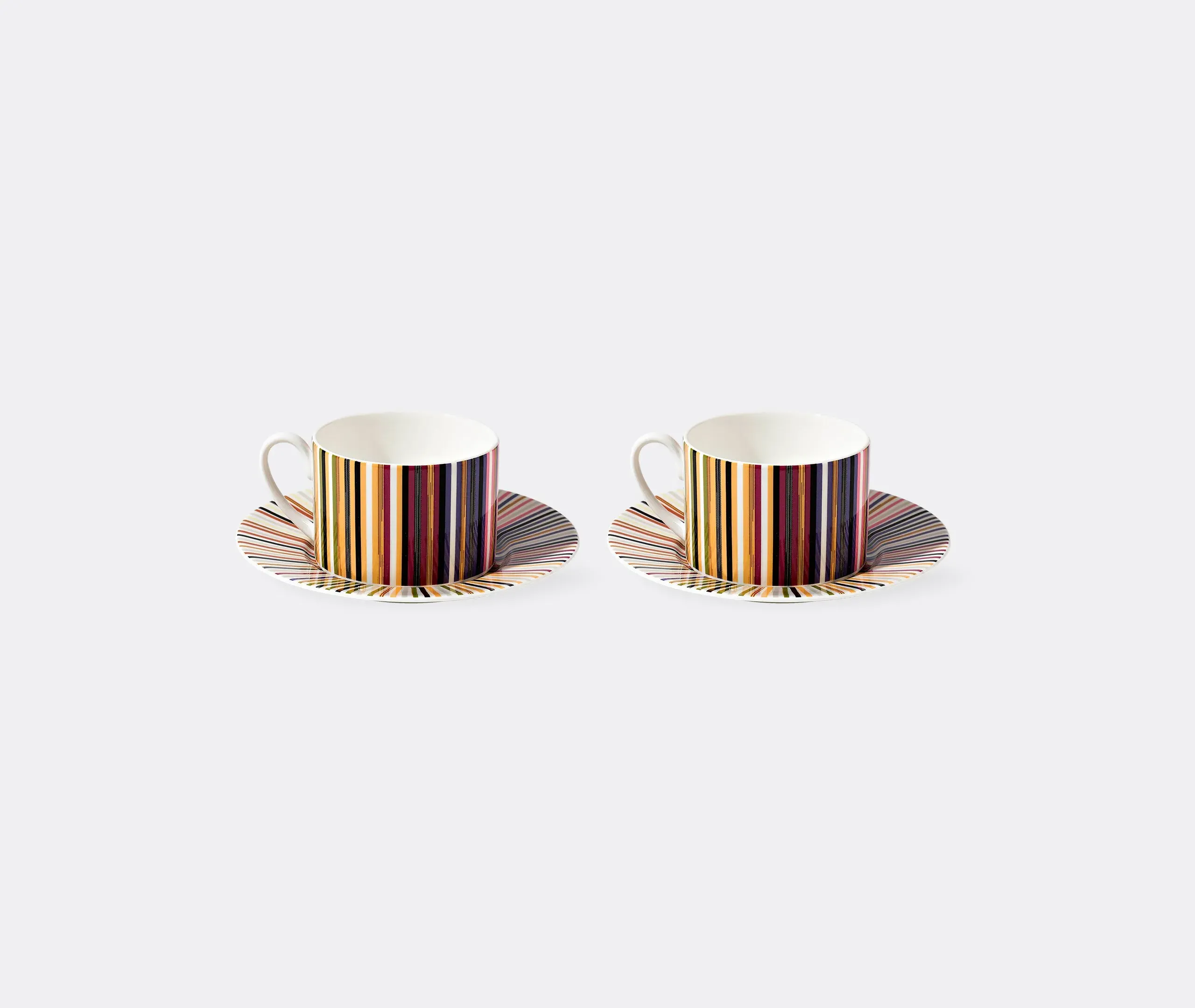 Stripes Jenkins Teacup and Saucer Set of Two - Multicolour