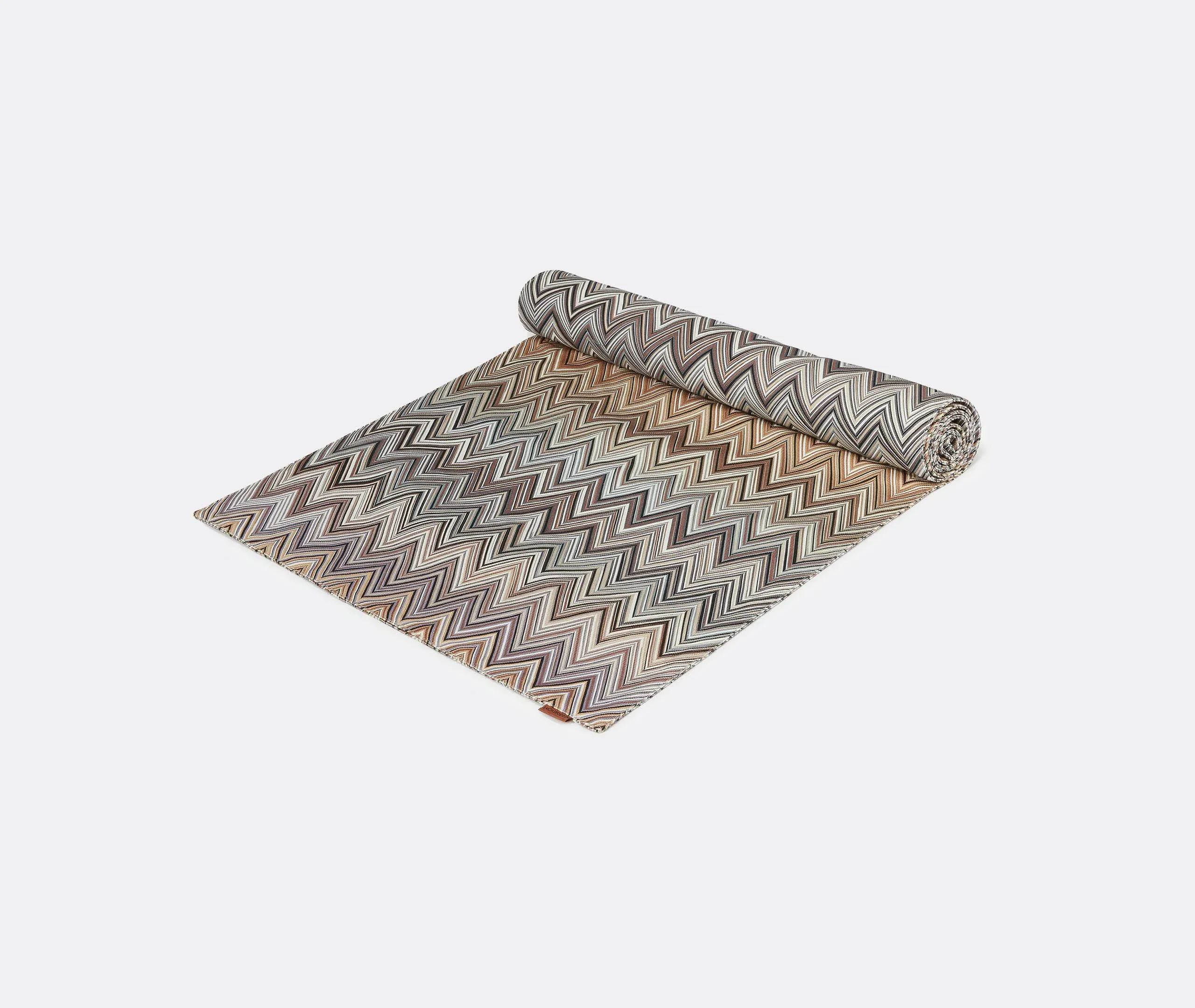 Table Runner with Chevron Pattern - Black, Cotton