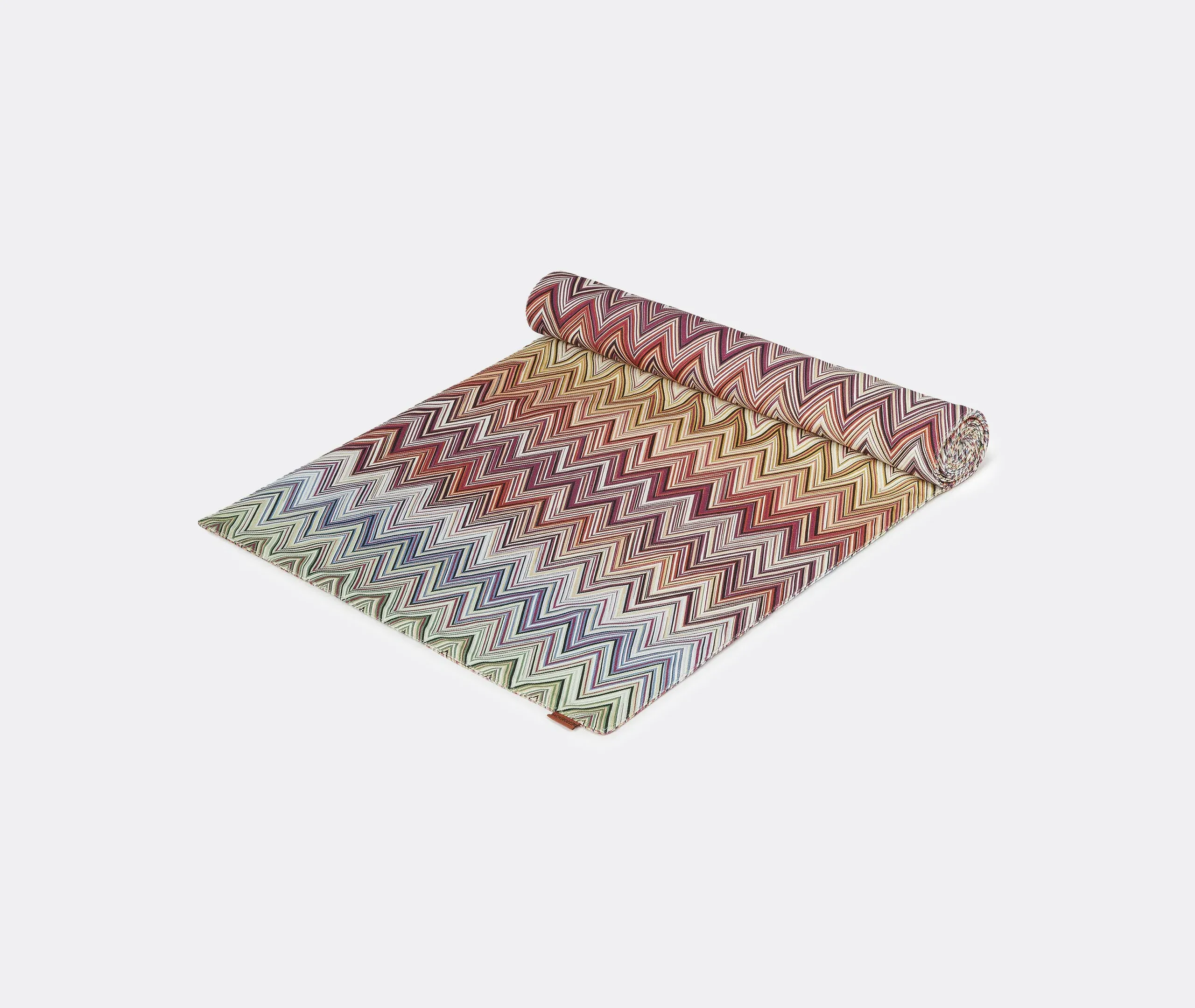 Table Runner with Chevron Pattern - Red, Cotton