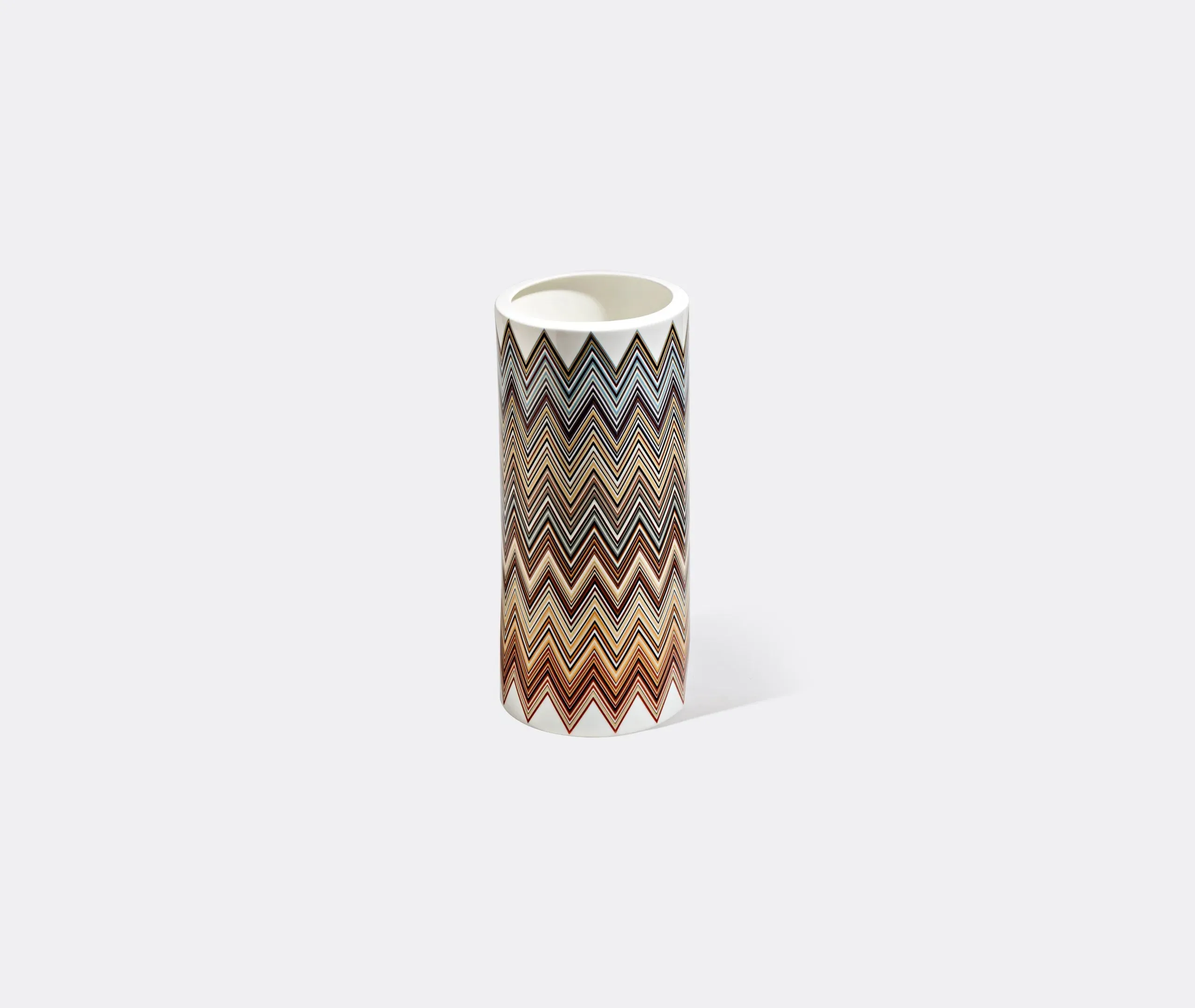 Tall Vase with Zigzag Pattern - Multicolour