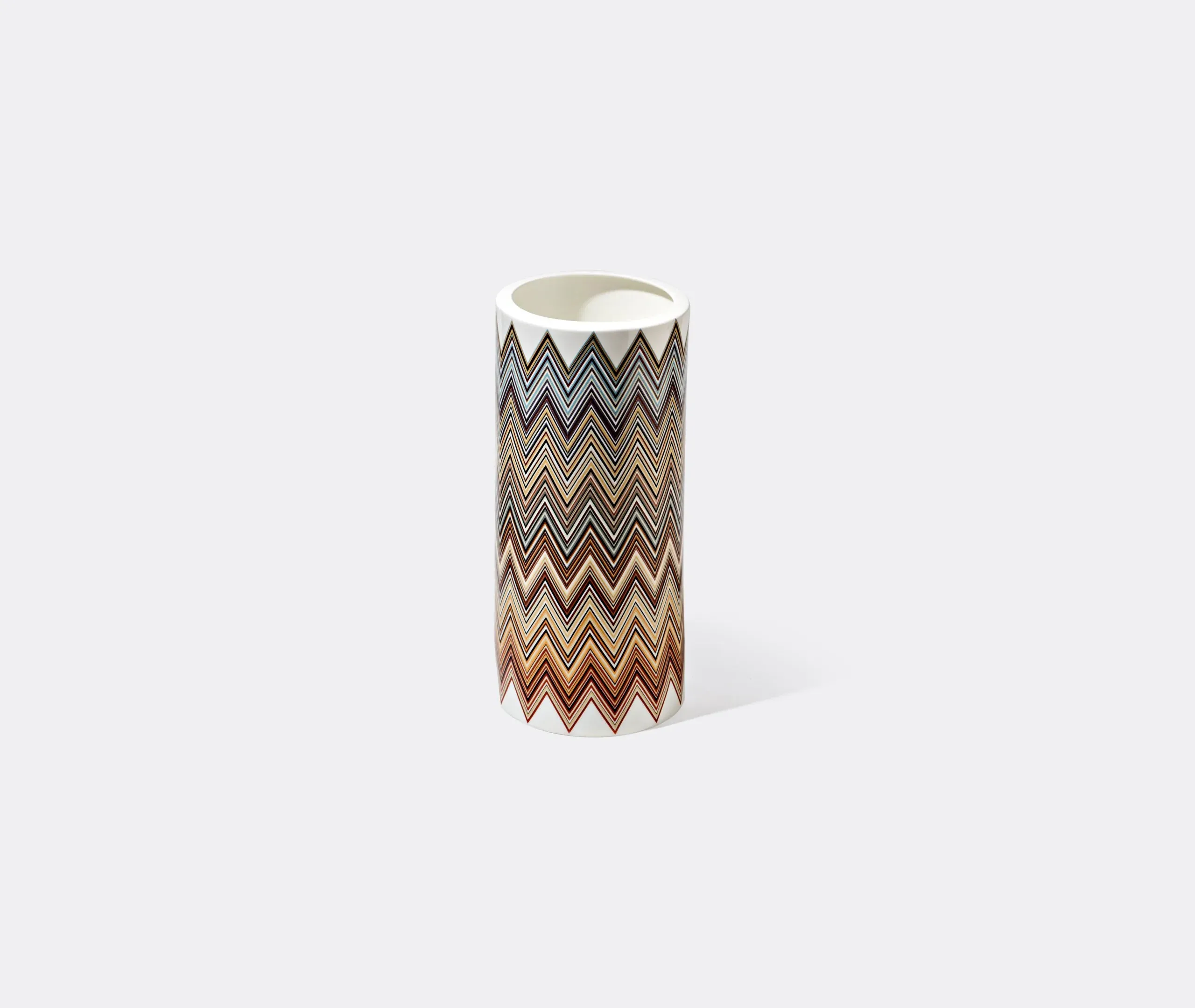 Tall Vase with Zigzag Pattern - Multicolour image