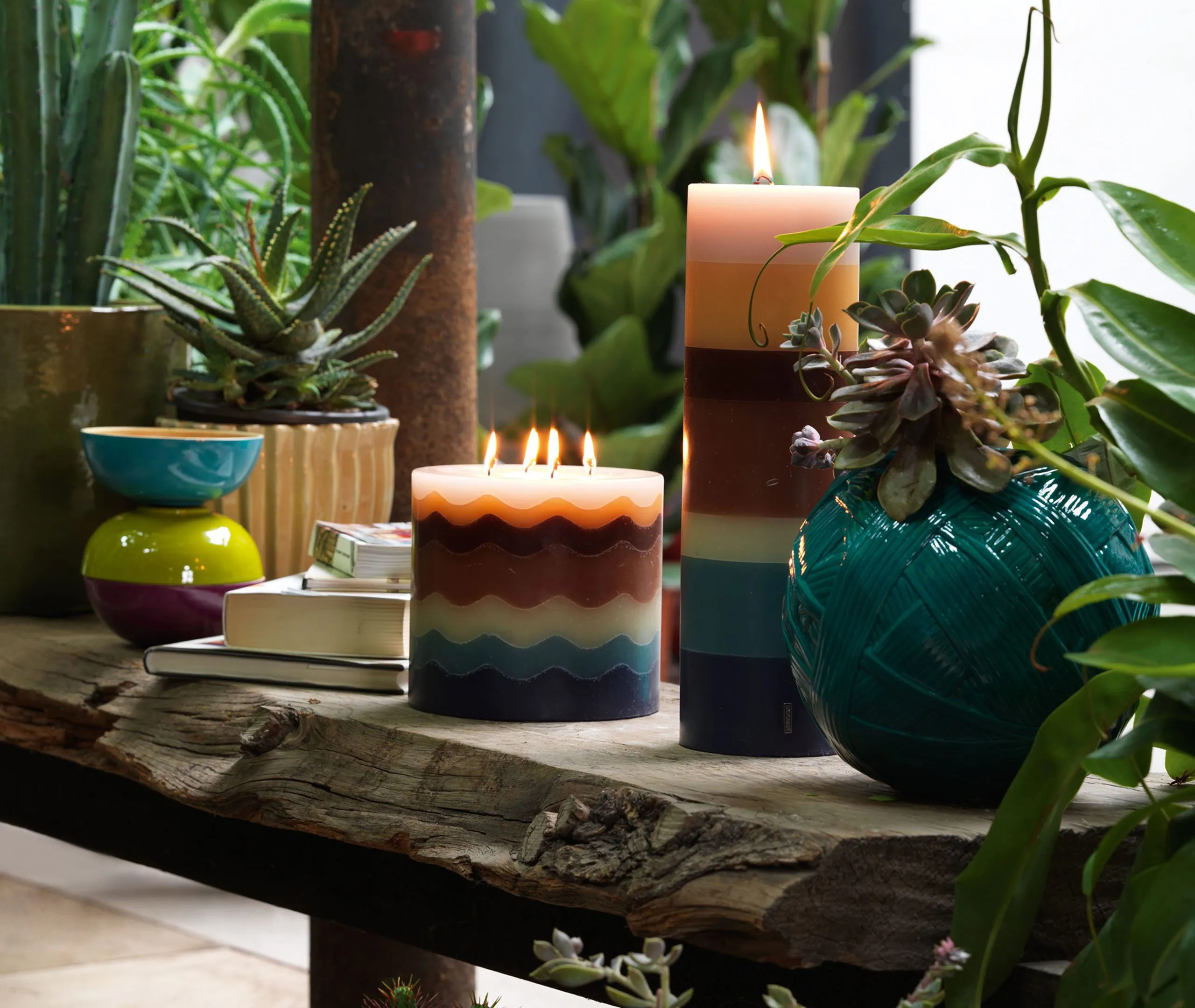 Totem High Candle - Gold Multicolor