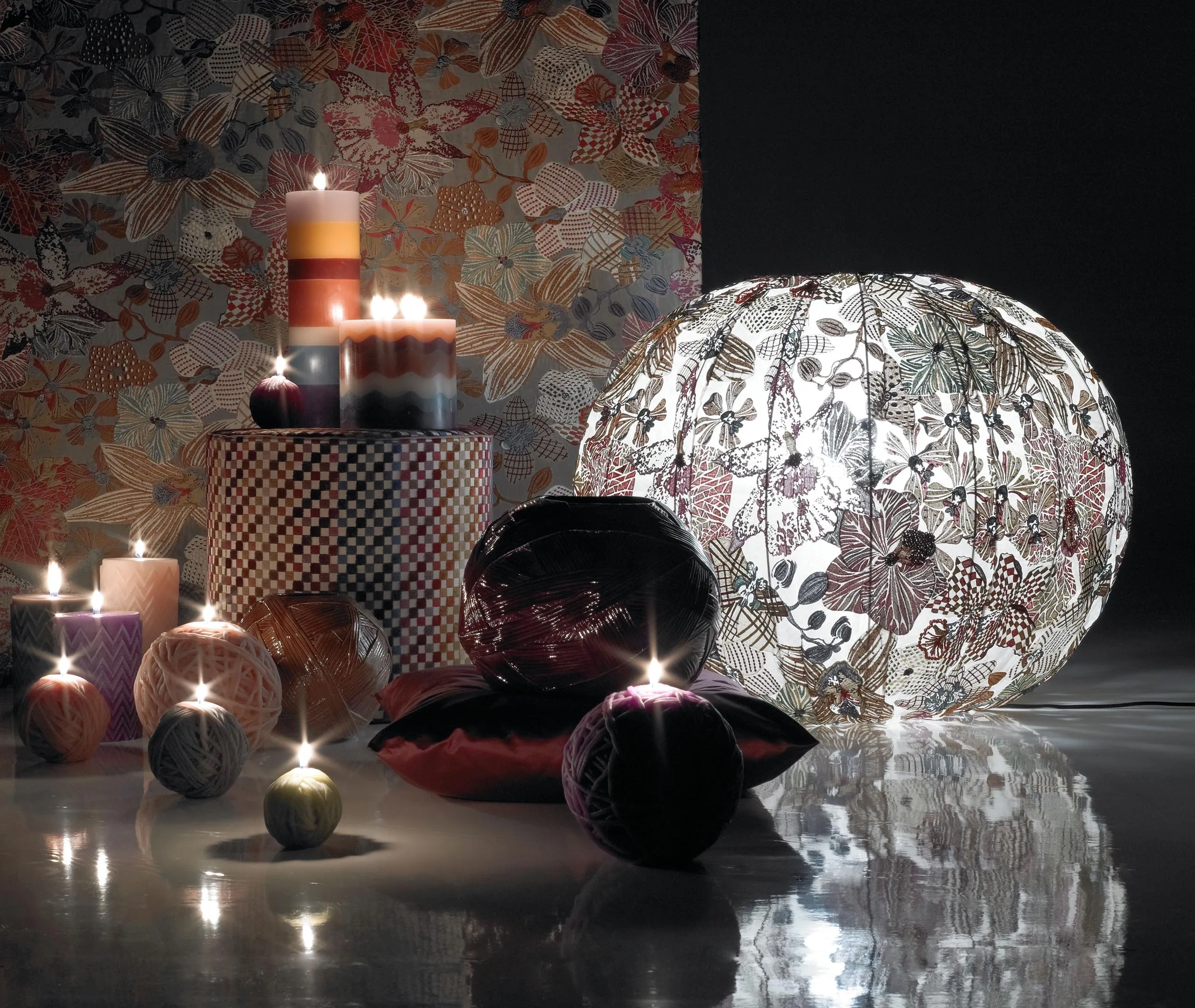 Totem High Candle - Orange Multicolor