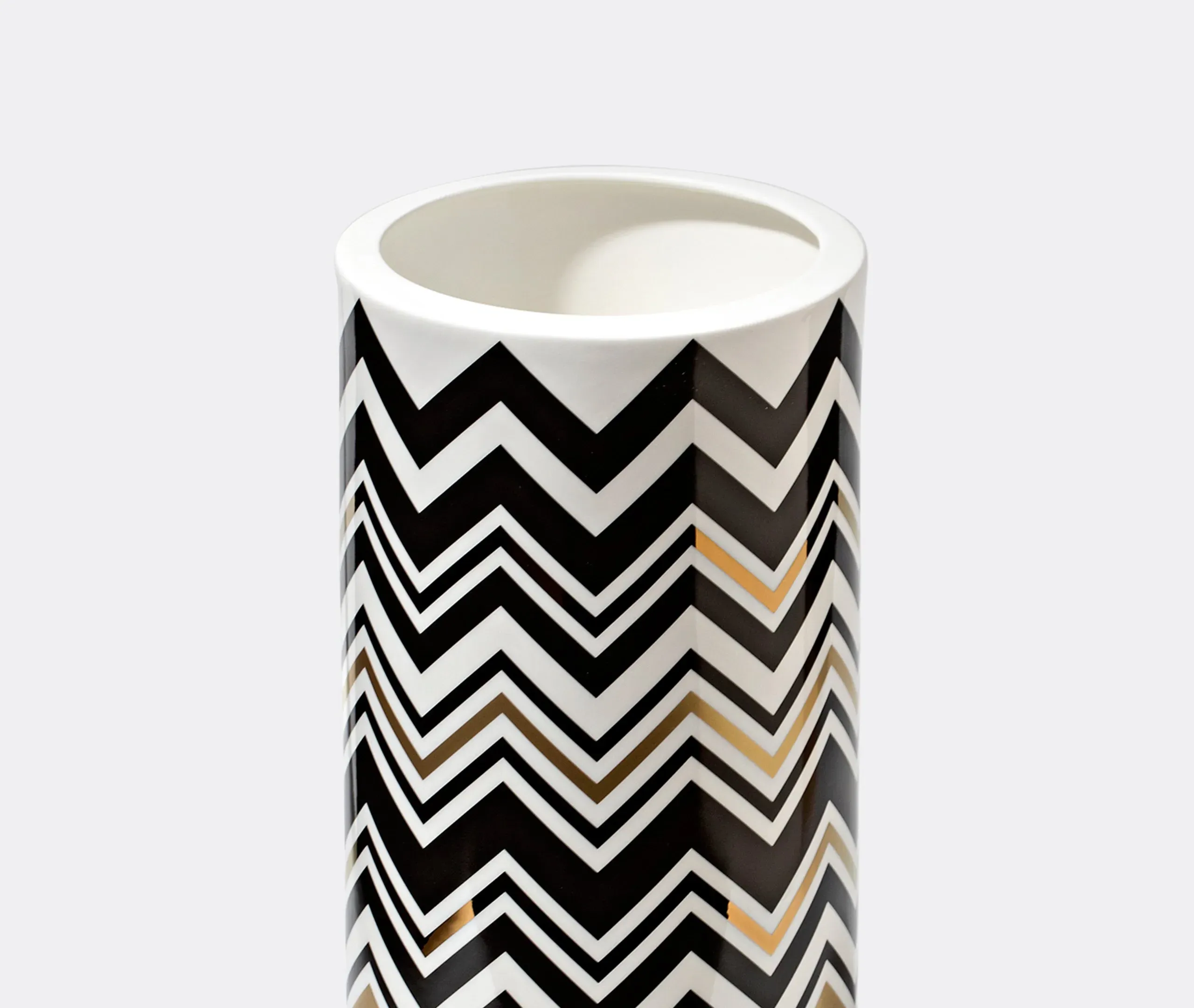 Zig Zag Gold Tall Vase - Multicolour
