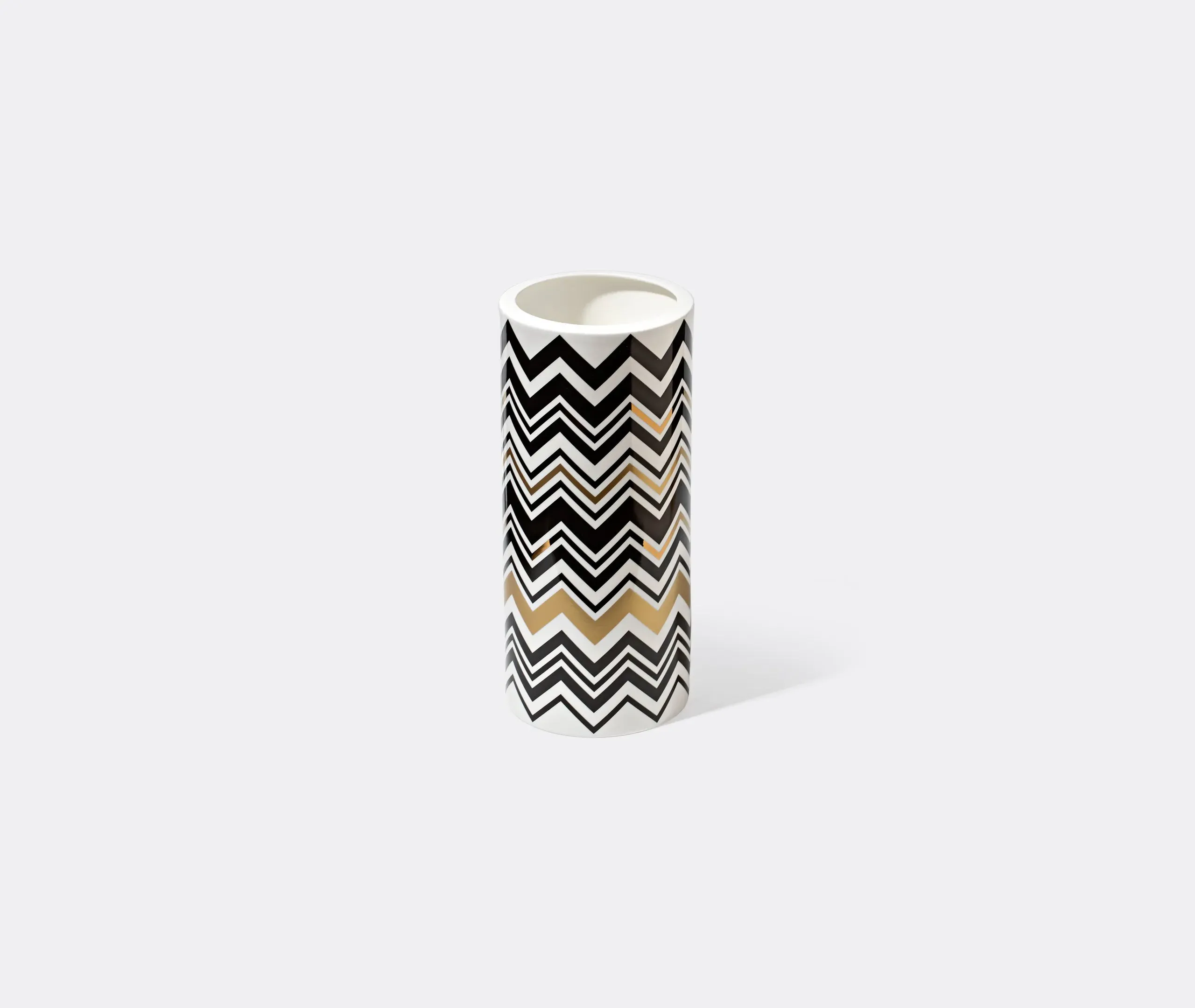 Zig Zag Gold Tall Vase - Multicolour