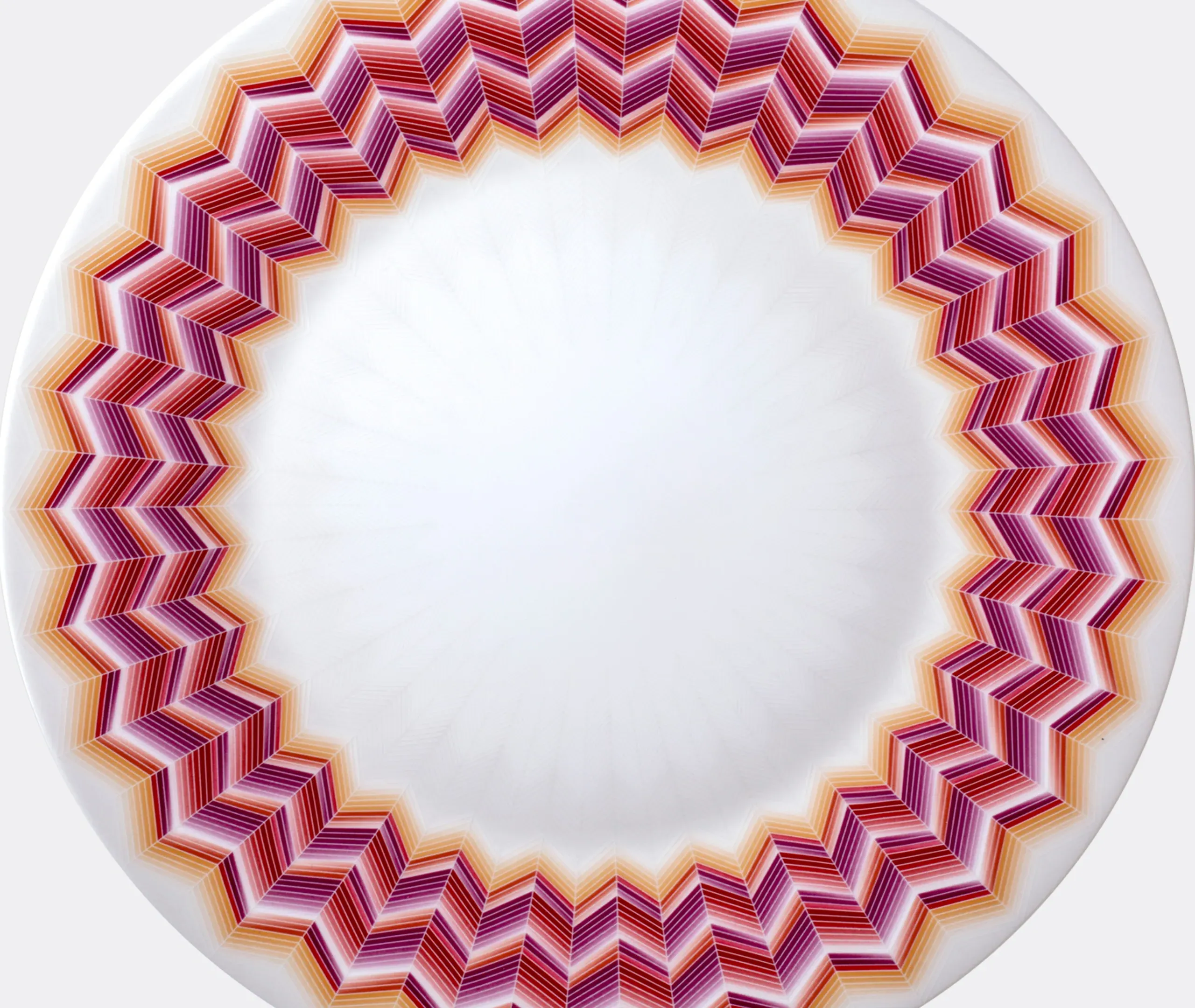 Zig Zag Jarris Charger Plate - Pink, Bone China alternate view