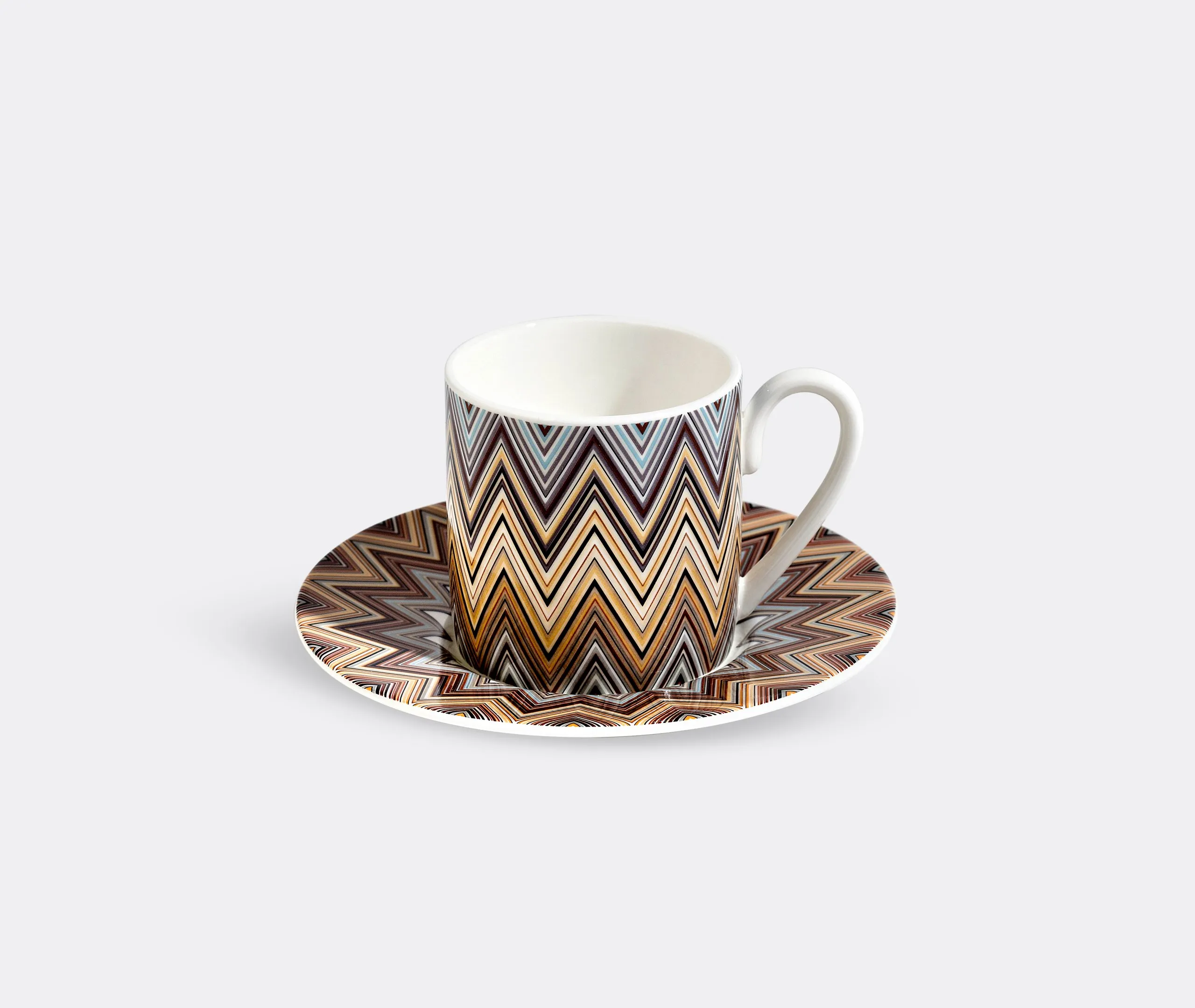 Zig Zag Jarris Coffee Cup and Saucer Set - Multicolour