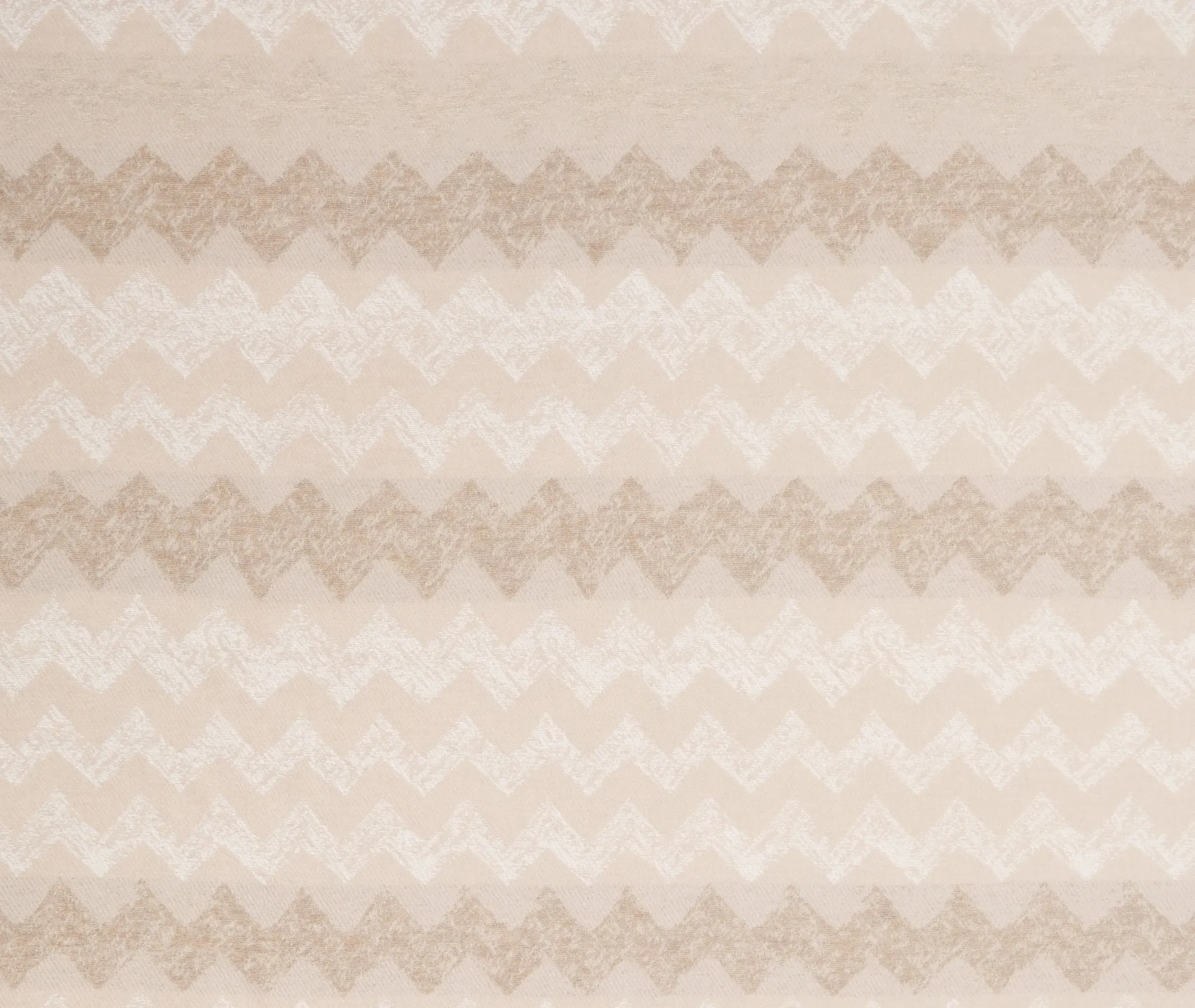 Zigzag Throw with Fringe - Natural, Wool Blend