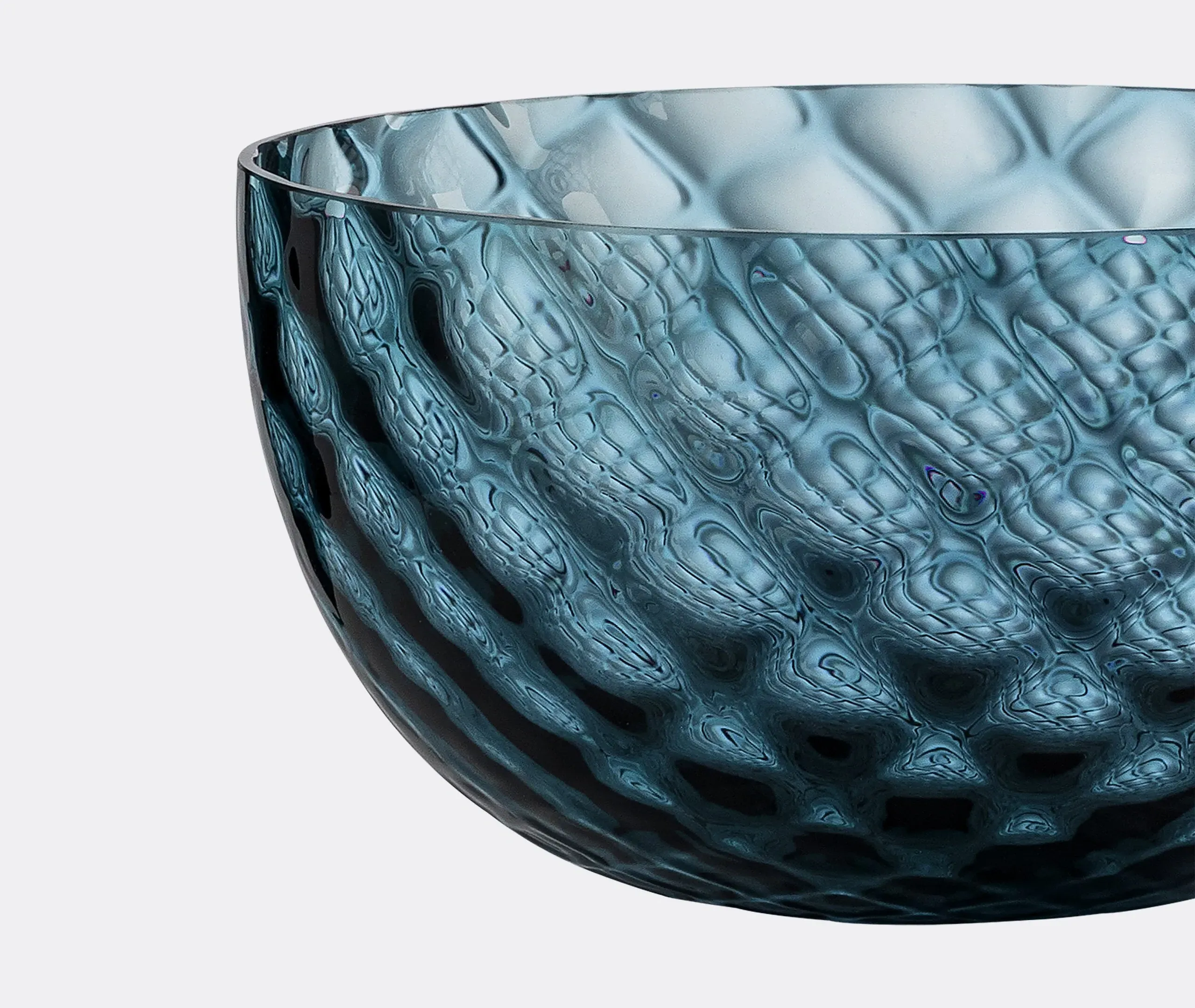 6-Piece Cup Set Assorted Textures - Blue, Glass