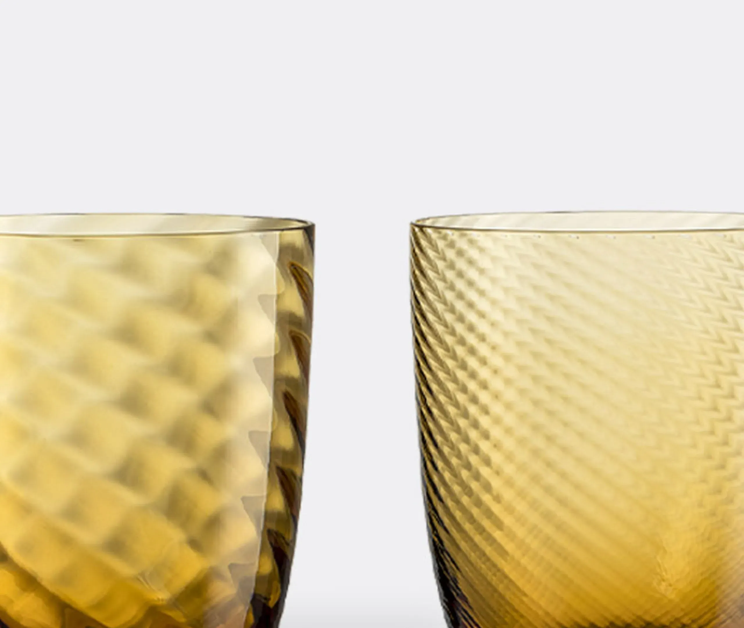 6-Piece Water Glass Set - Amber, Glass