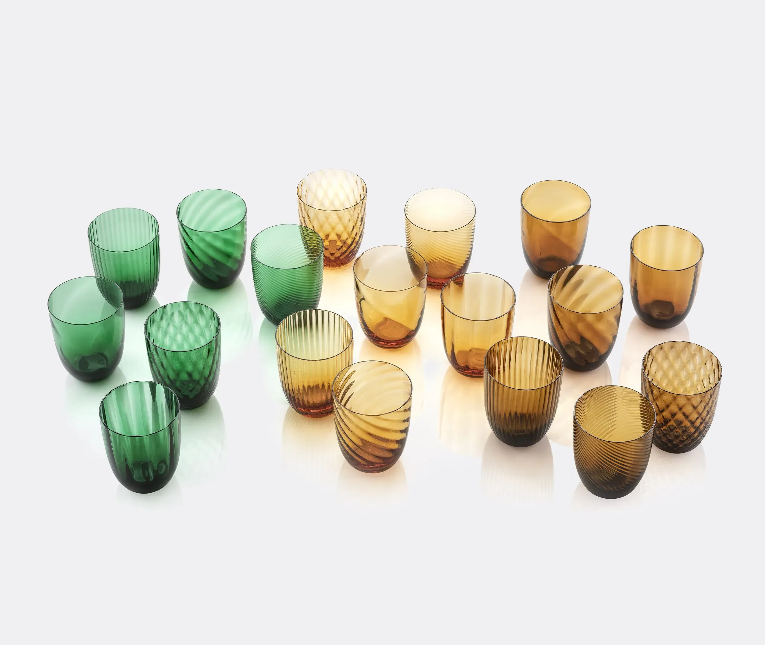 6-Piece Water Glass Set - Amber, Glass