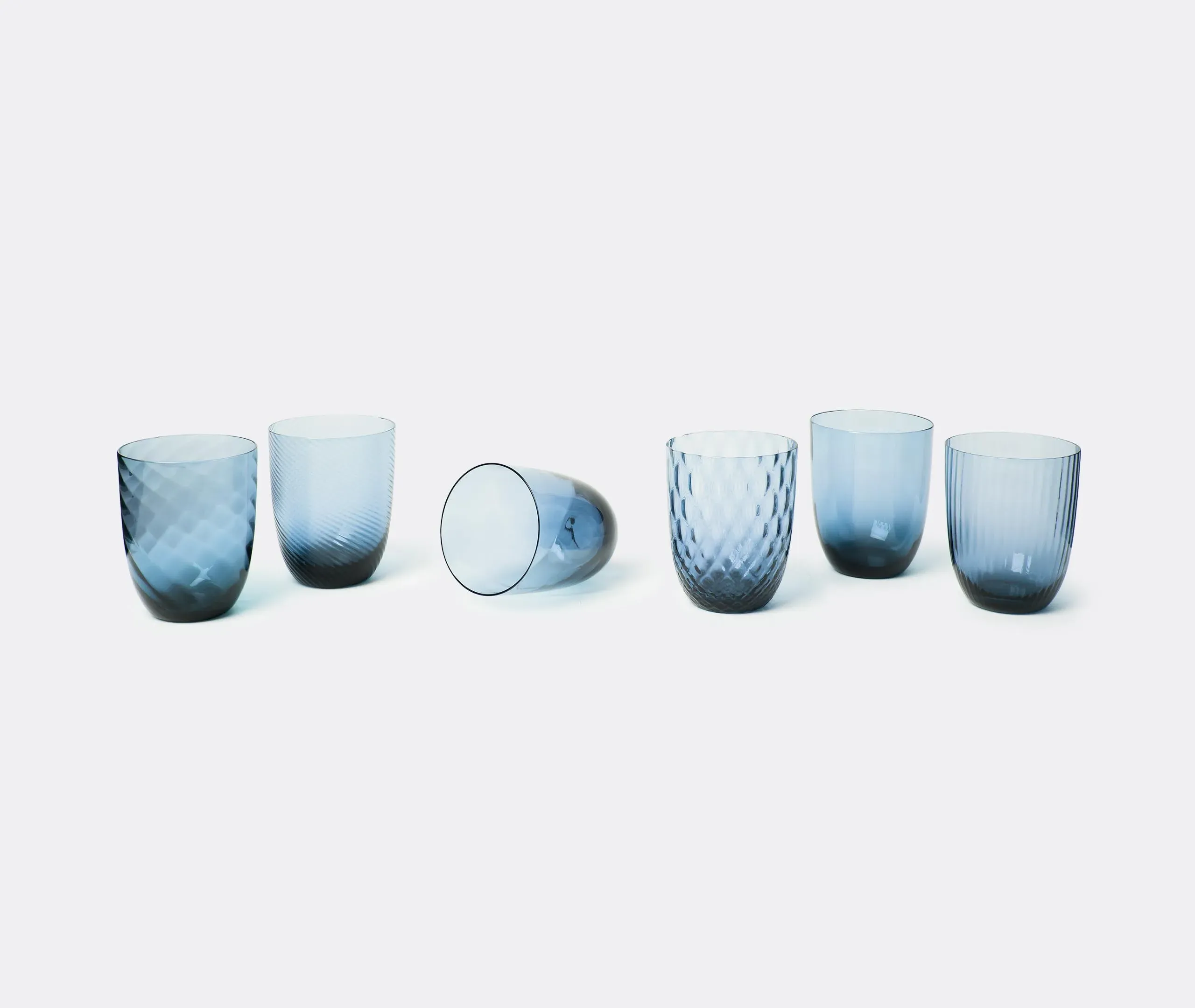 6-Piece Water Glass Set - Blue, Glass