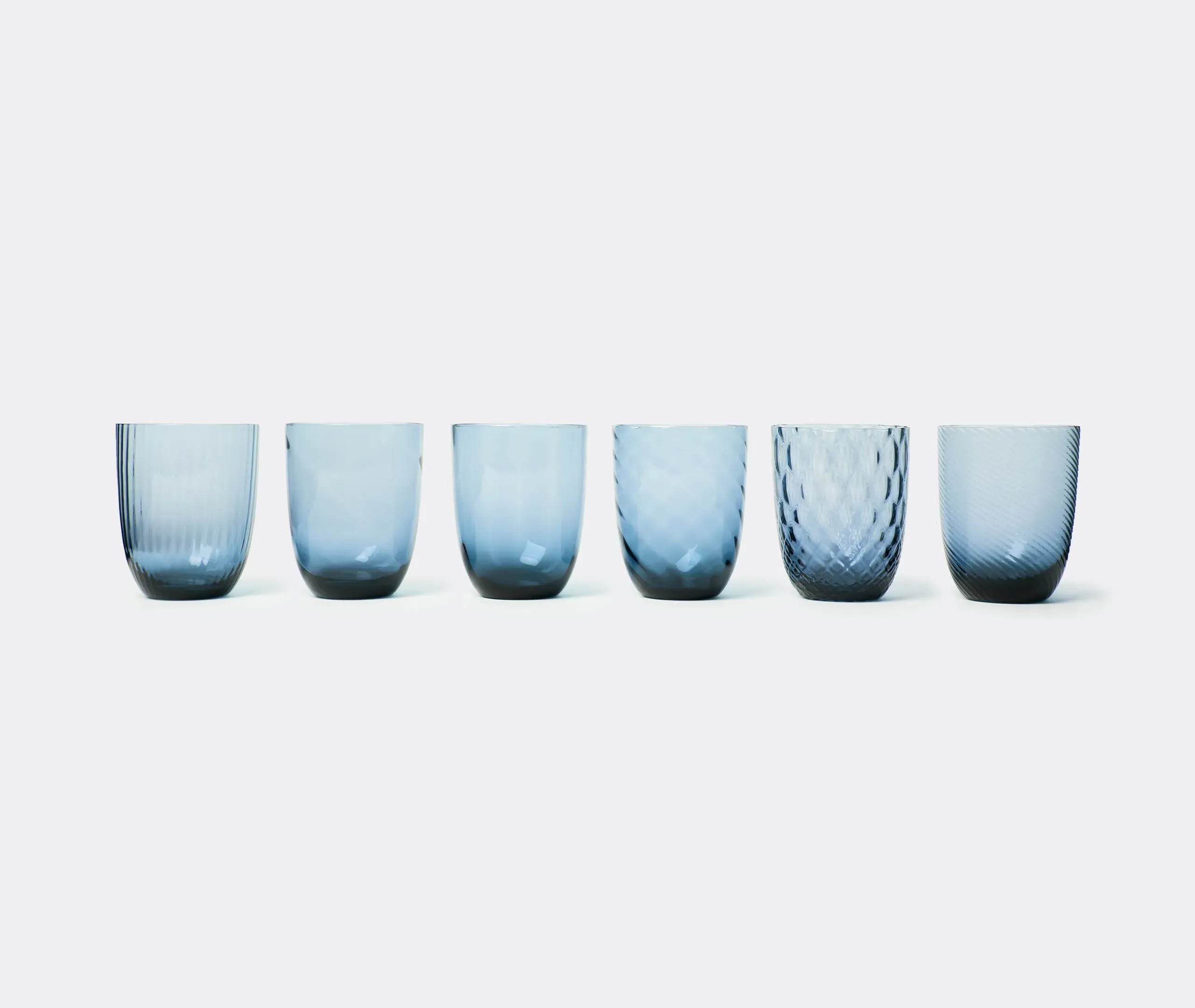 6-Piece Water Glass Set - Blue, Glass