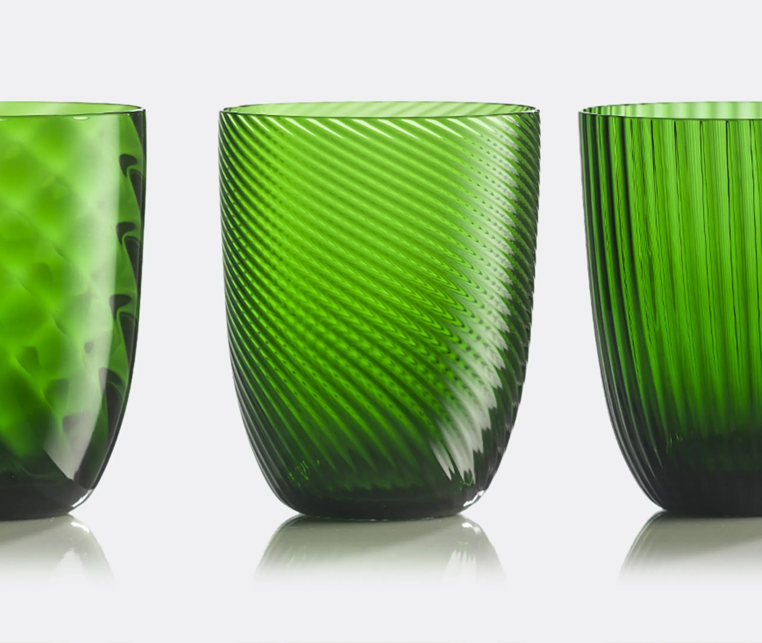6-Piece Water Glass Set - Green, Glass
