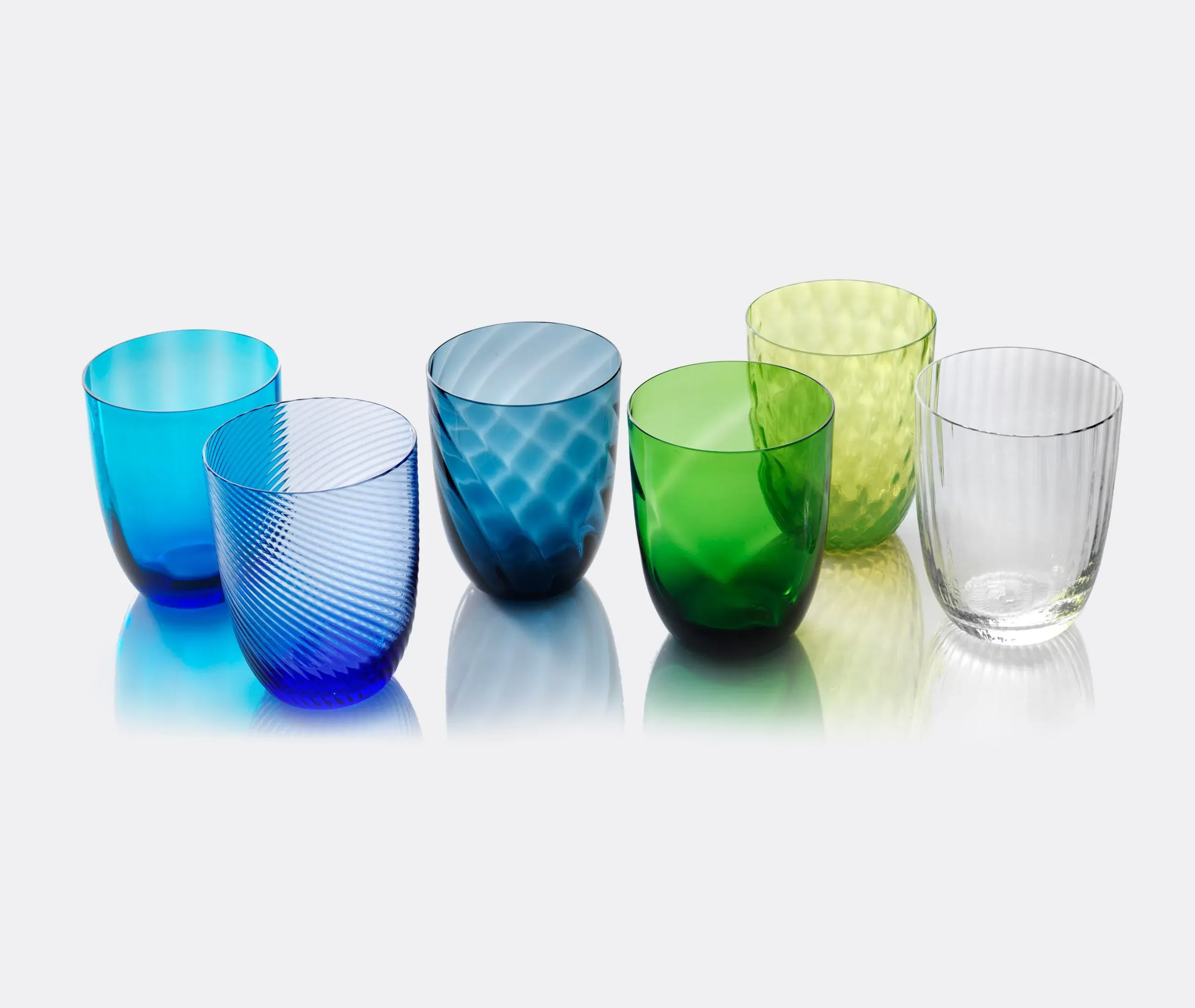6-Piece Water Glass Set - Green, Glass